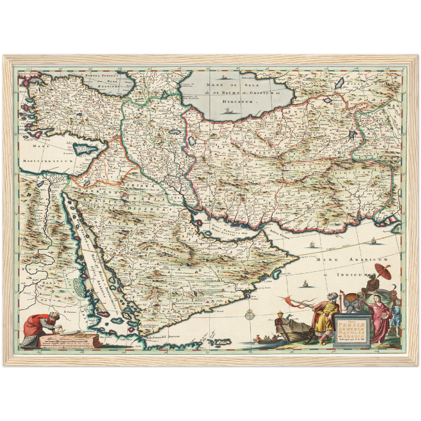 Historische Landkarte Arabien & Persien um 1680