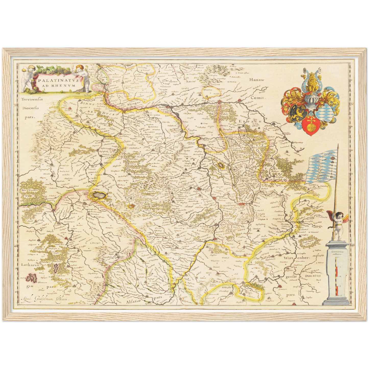 Historische Landkarte Pfalz um 1635
