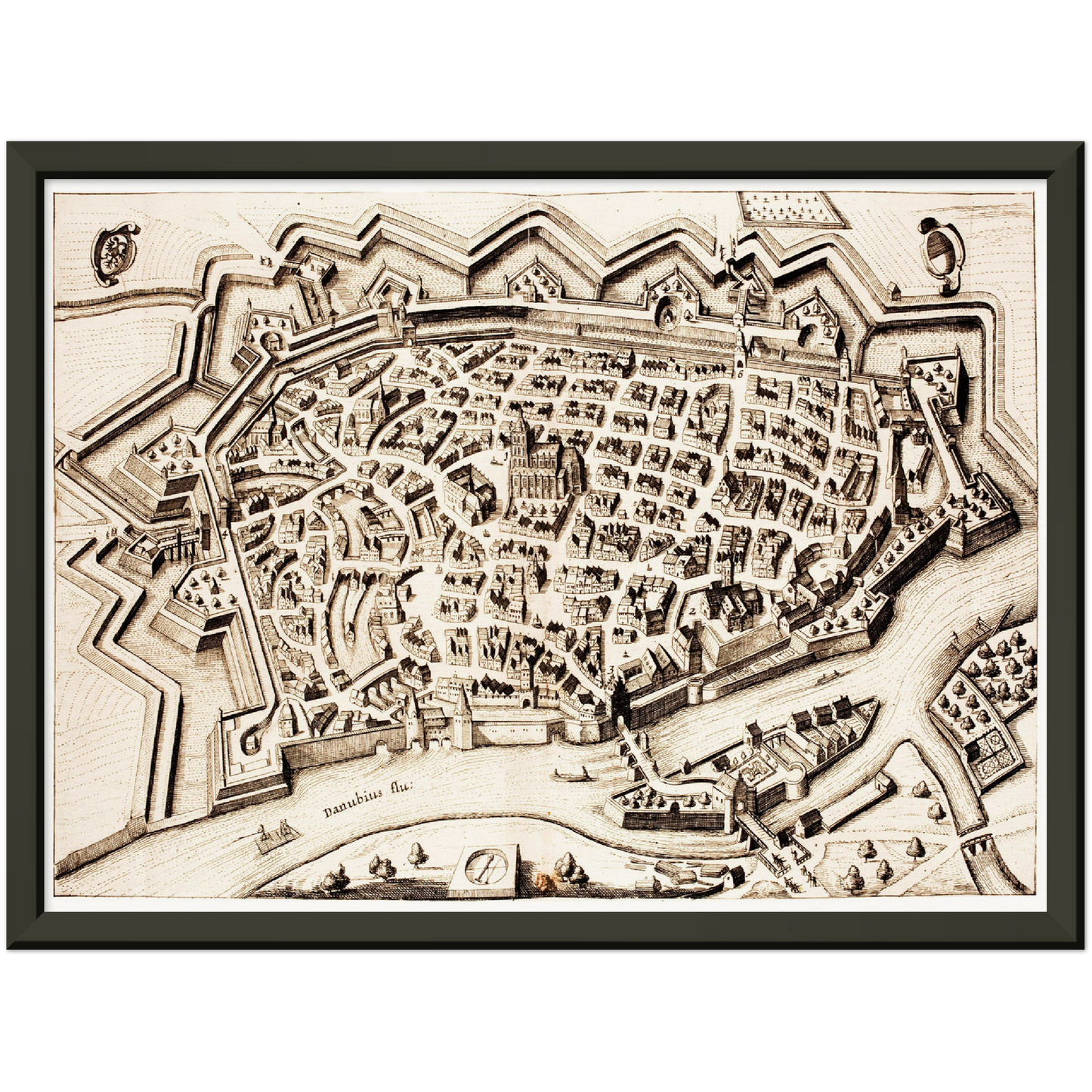 Historischer Stadtplan Ulm um 1642