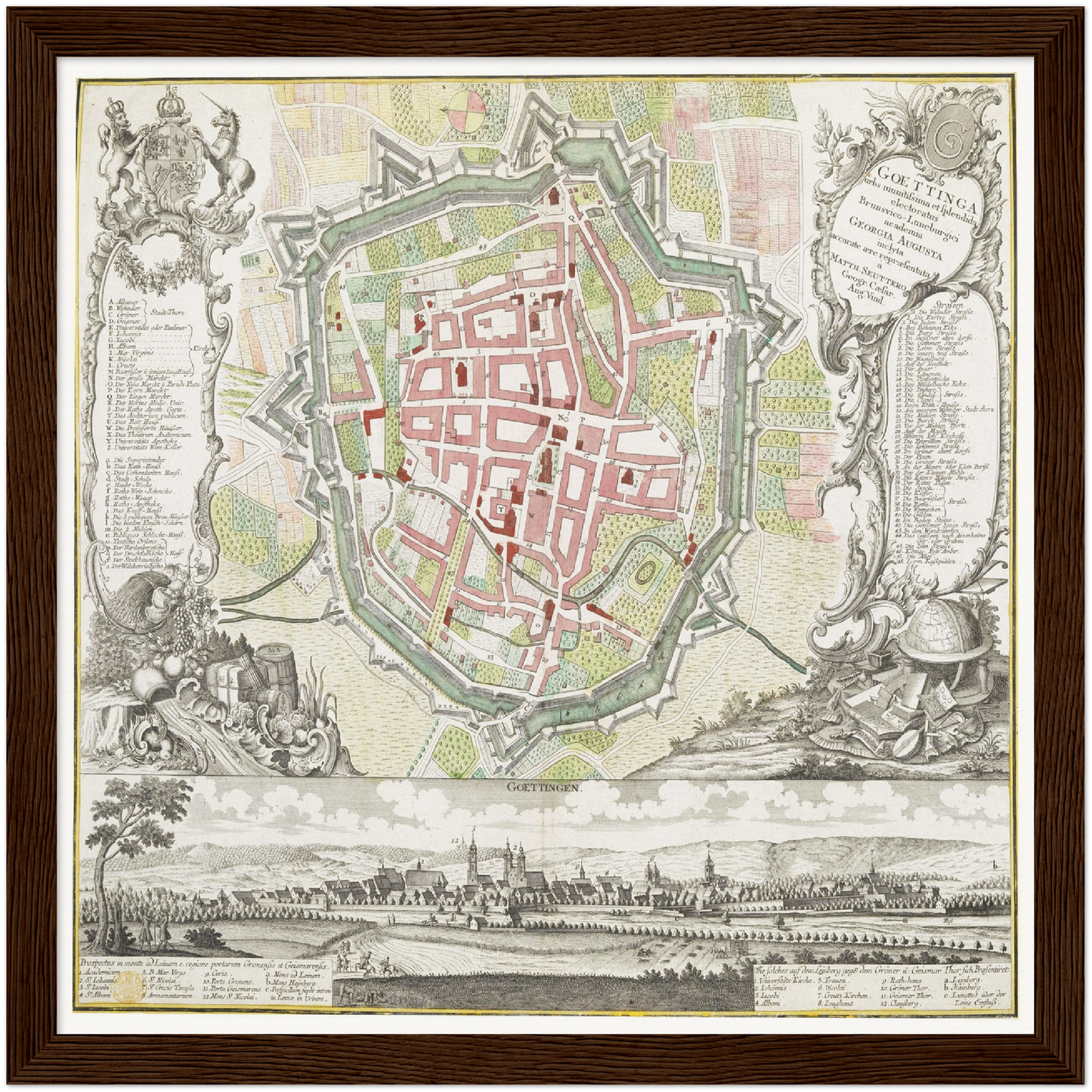 Historischer Stadtplan Göttingen um 1737