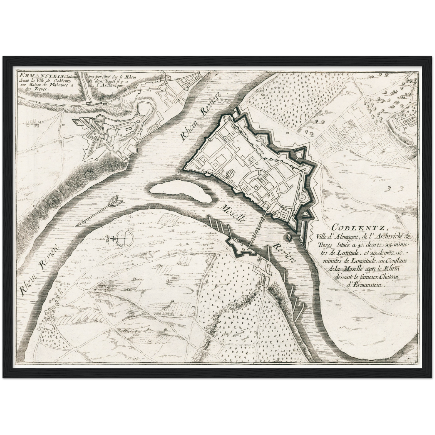 Historischer Stadtplan Koblenz um 1696