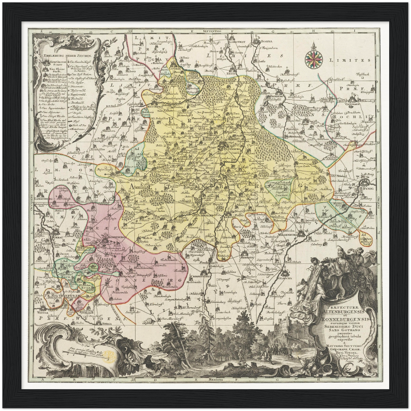 Historische Landkarte Altenburg um 1750