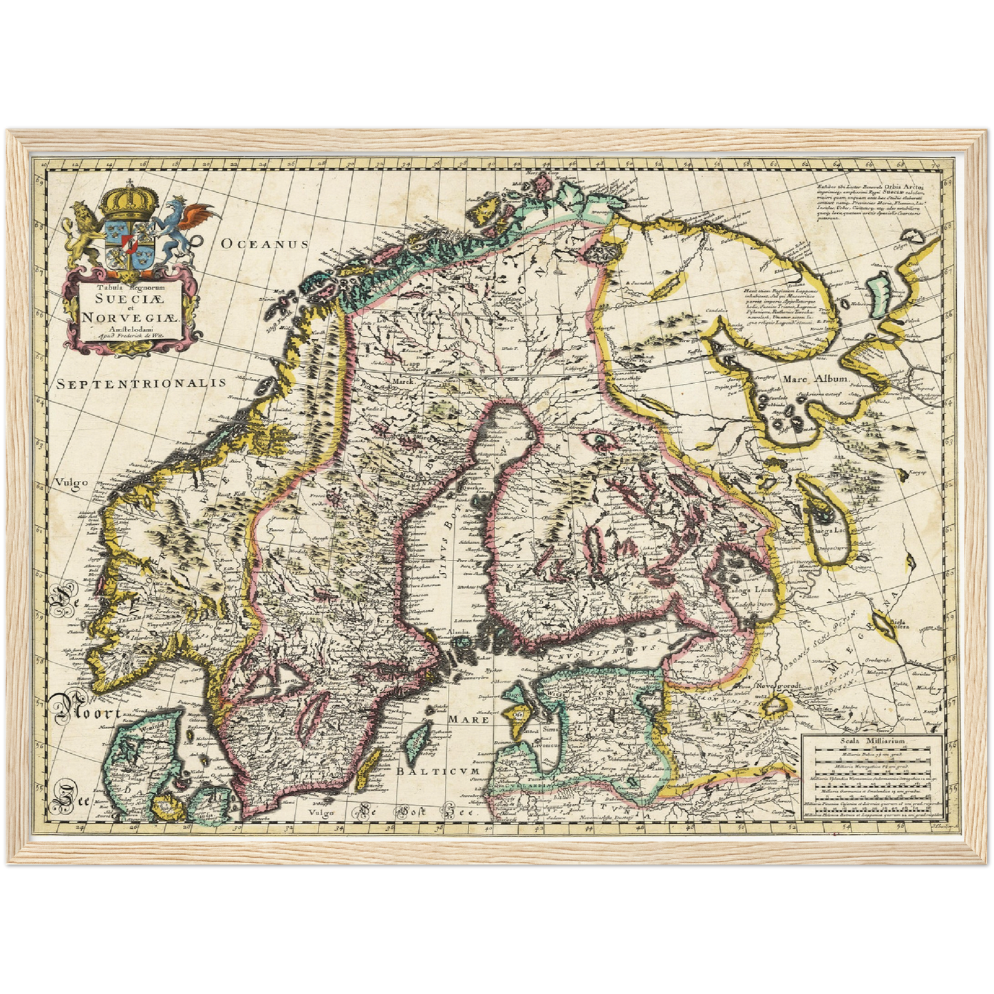 Historische Landkarte Skandinavien um 1680