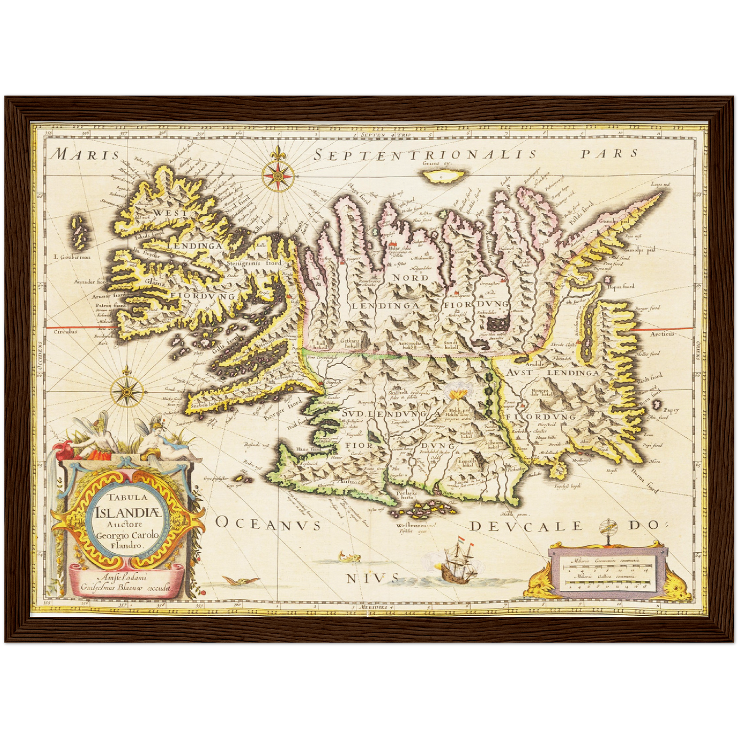 Historische Landkarte Island um 1635