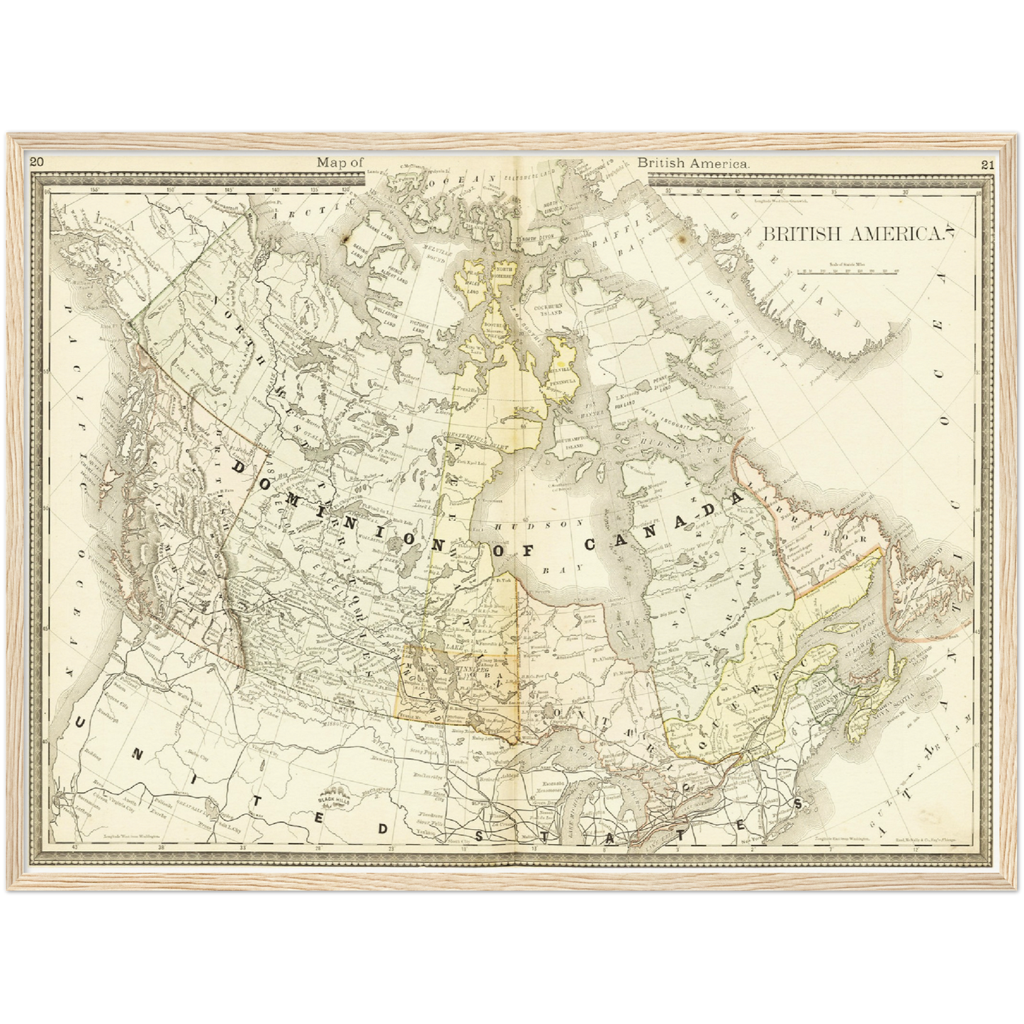 Historische Landkarte Kanada um 1882