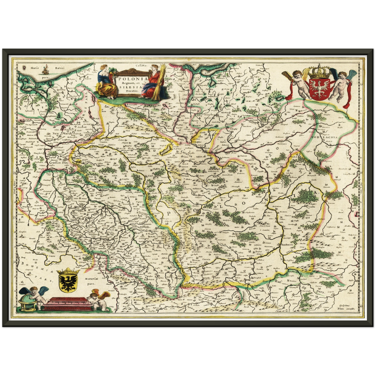 Historische Landkarte Polen um 1647