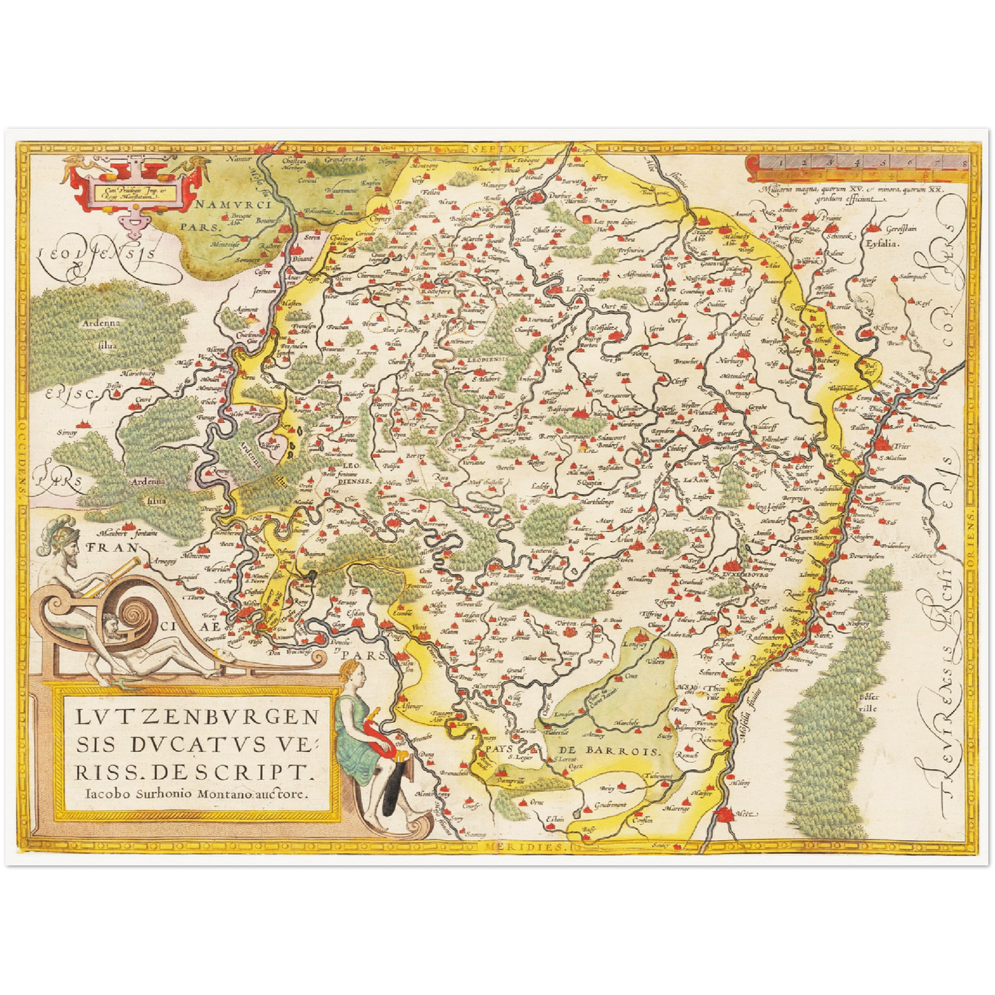 Historische Landkarte Luxemburg um 1609