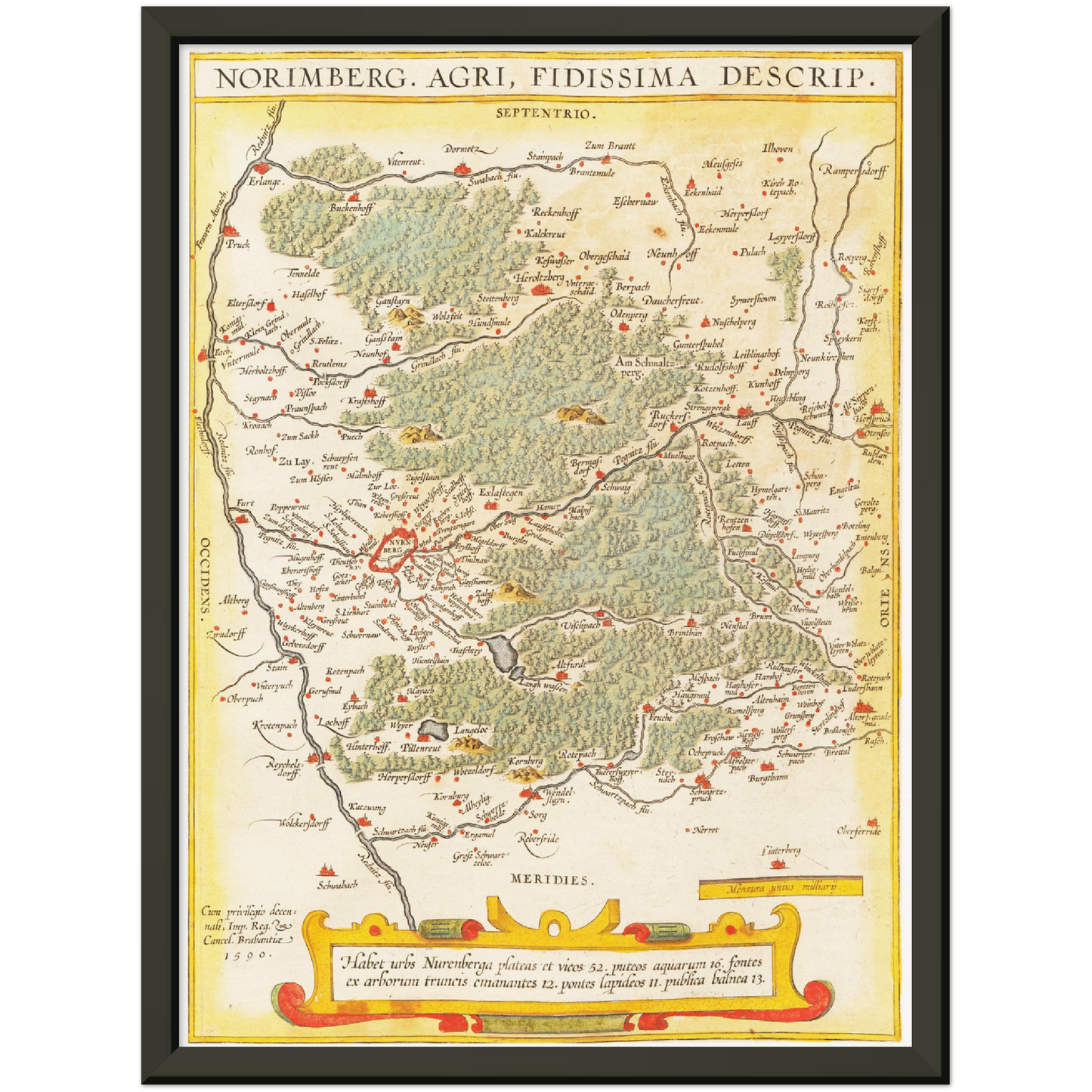 Historische Landkarte Nürnberg um 1609