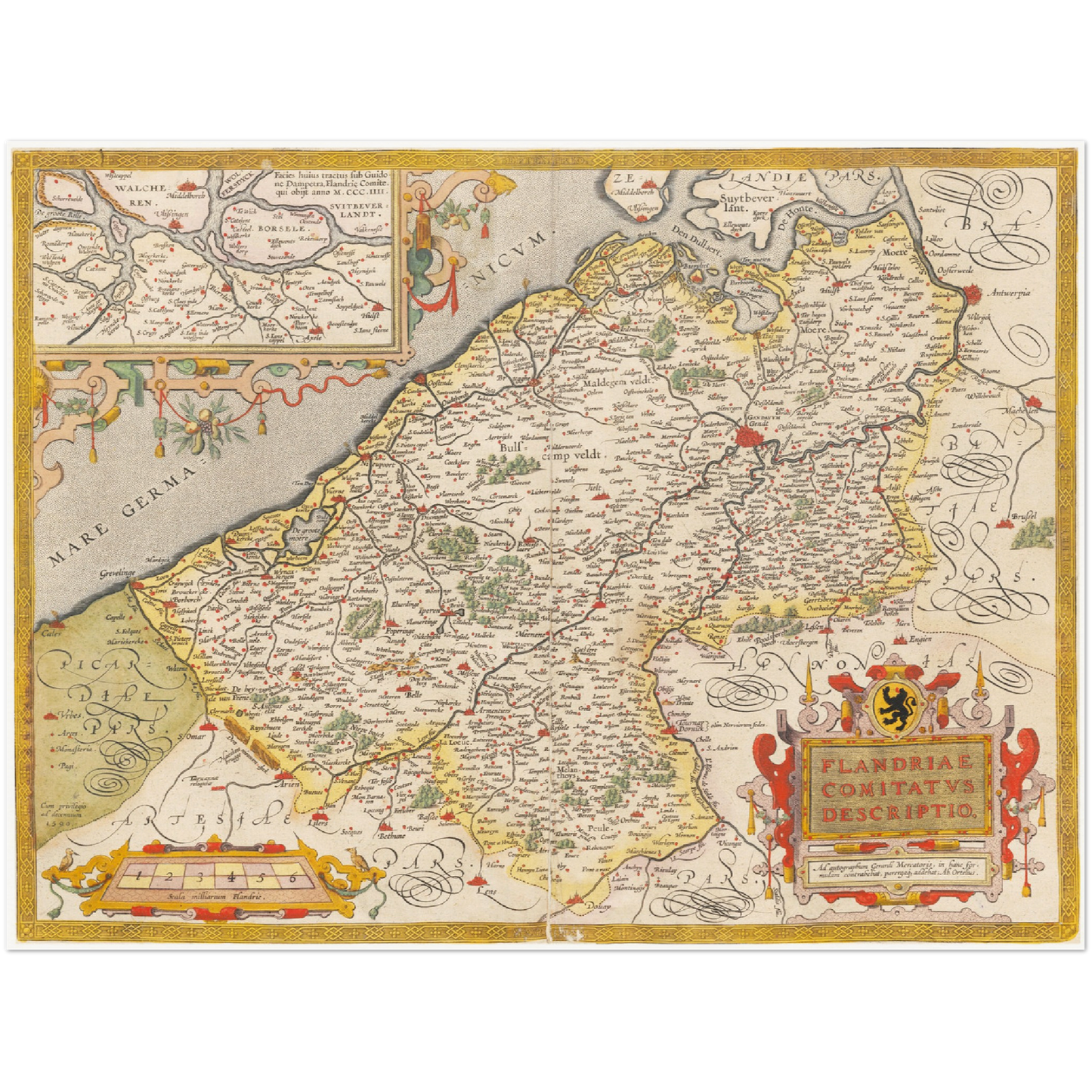 Historische Landkarte Flandern um 1609