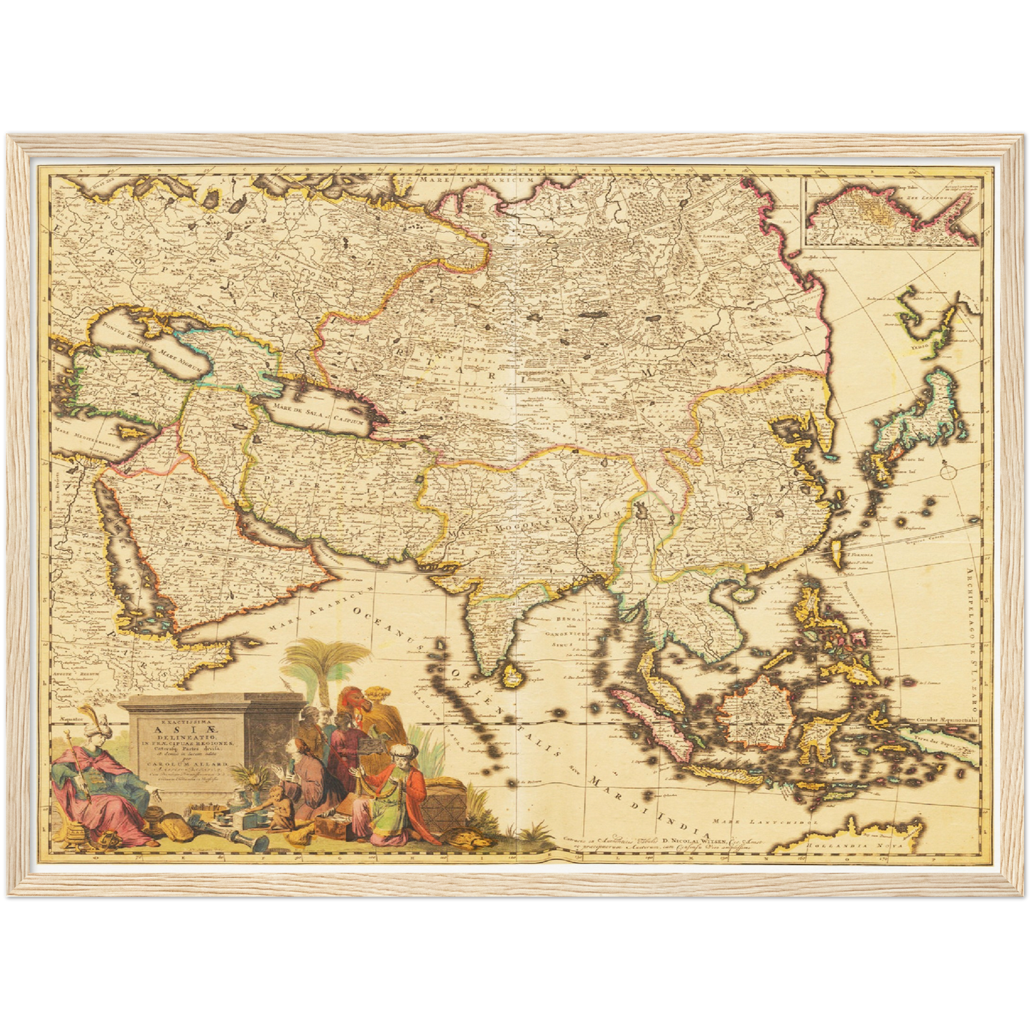 Historische Landkarte Asien um 1694