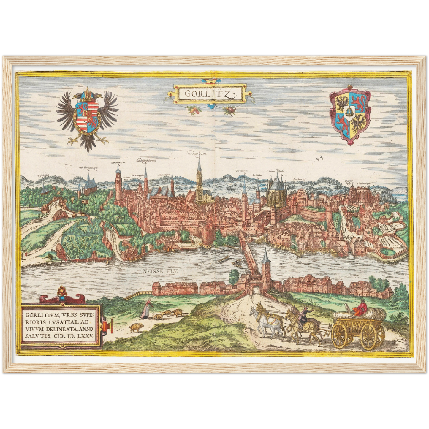 Historische Stadtansicht Görlitz um 1592
