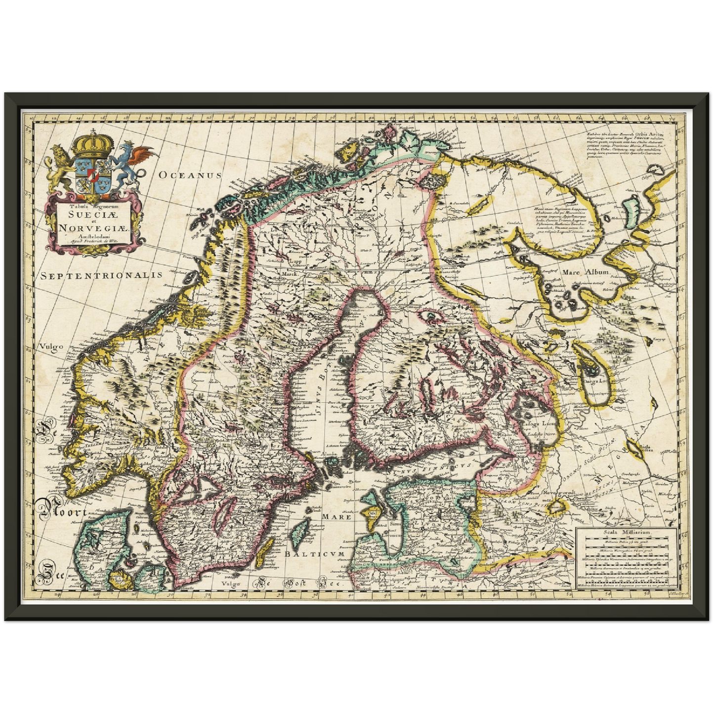 Historische Landkarte Skandinavien um 1680
