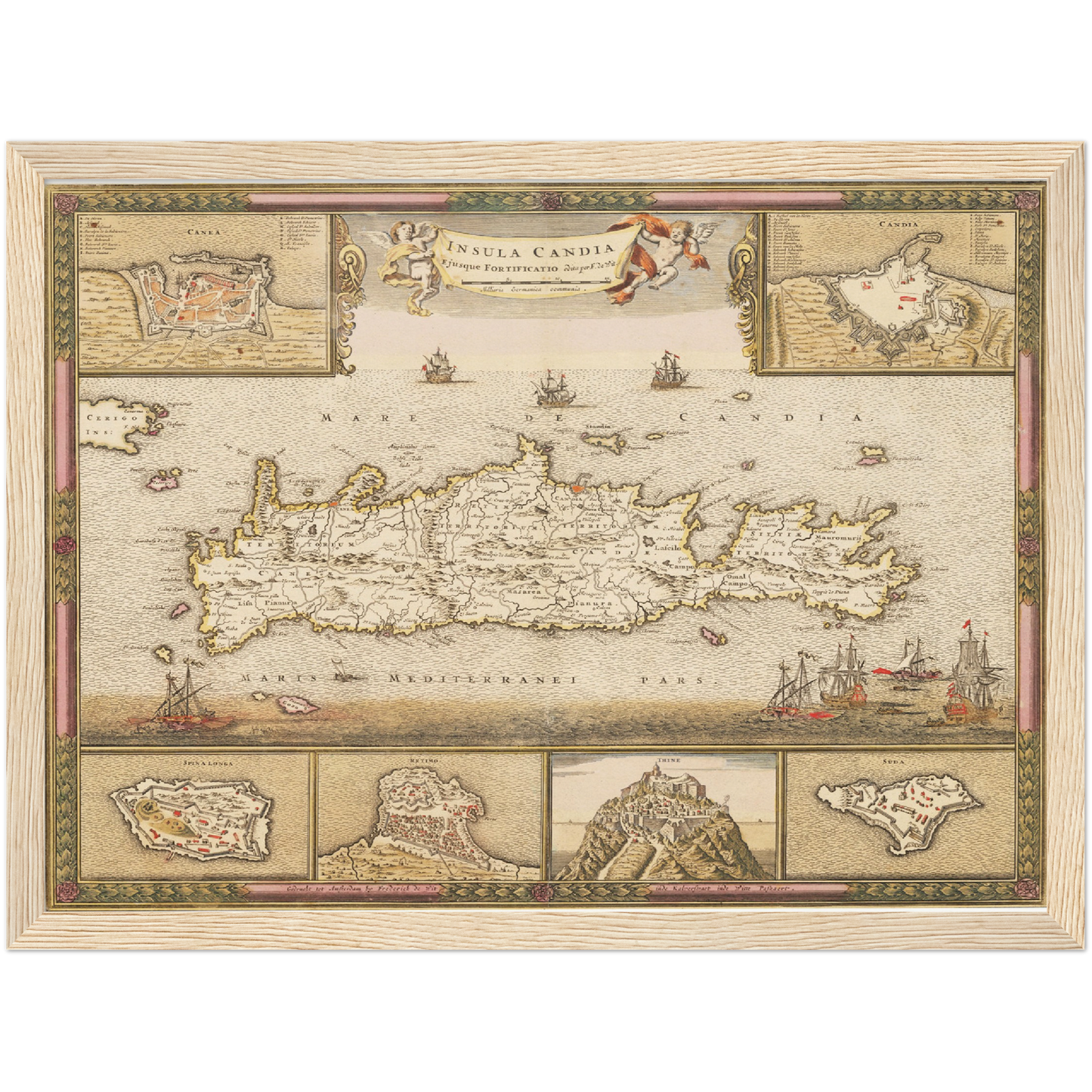 Historische Landkarte Kreta um 1698