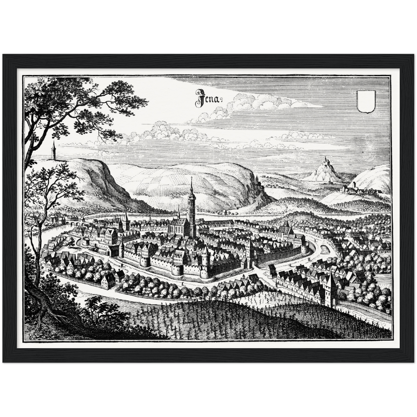 Historische Stadtansicht Jena um 1650