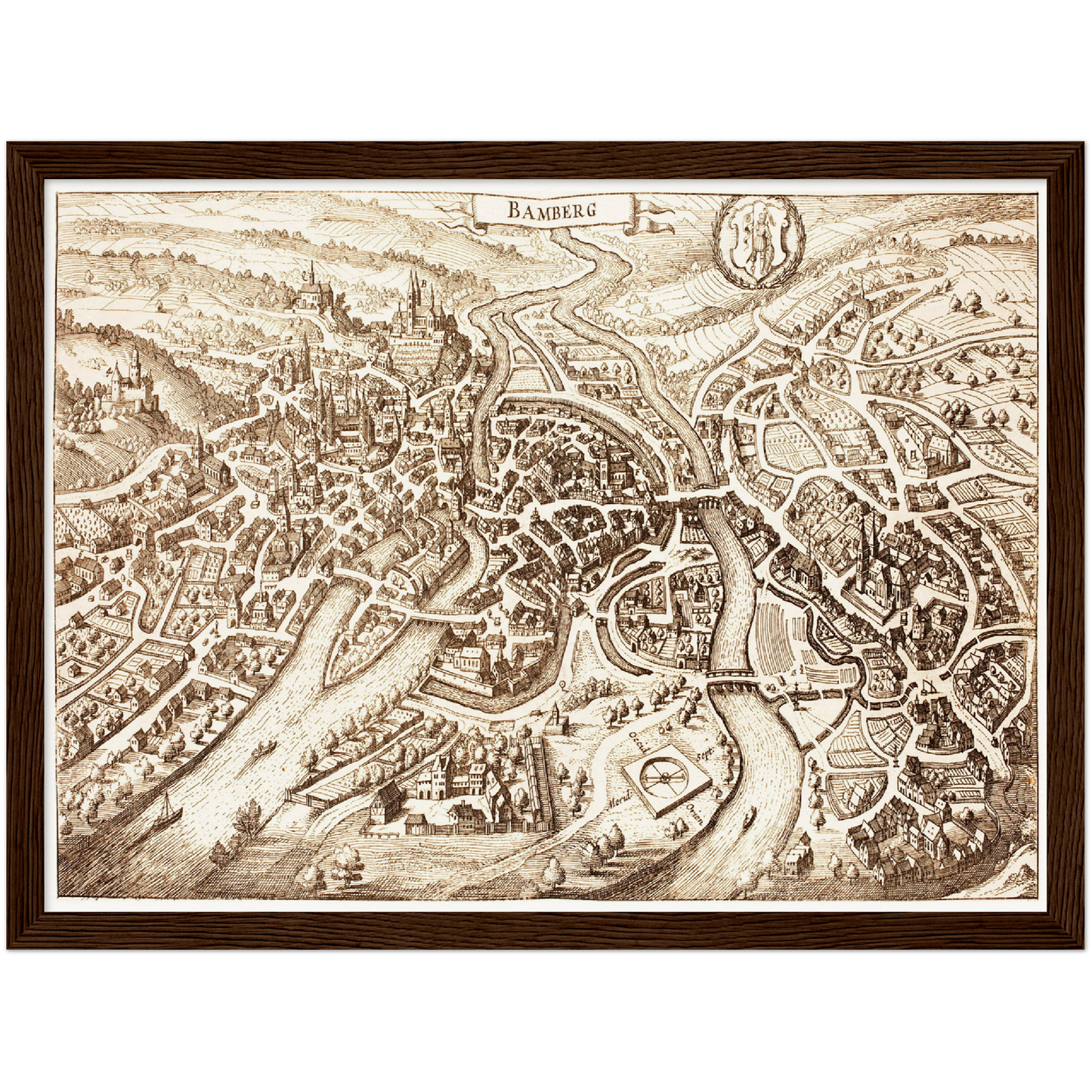 Historische Stadtansicht Bamberg um 1642