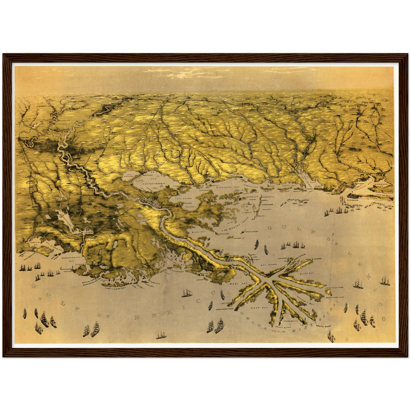 Historische Stadtansicht New Orleans um 1861