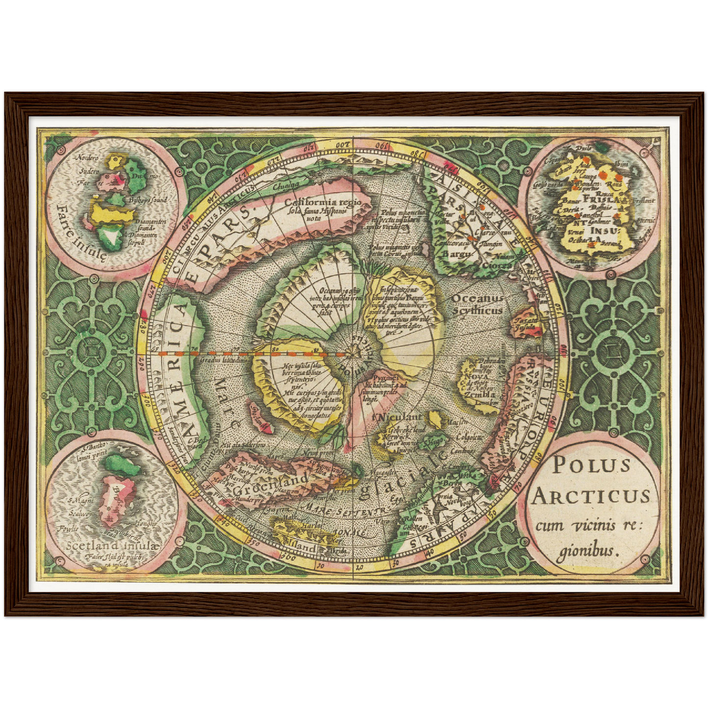 Historische Landkarte Arktis um 1609