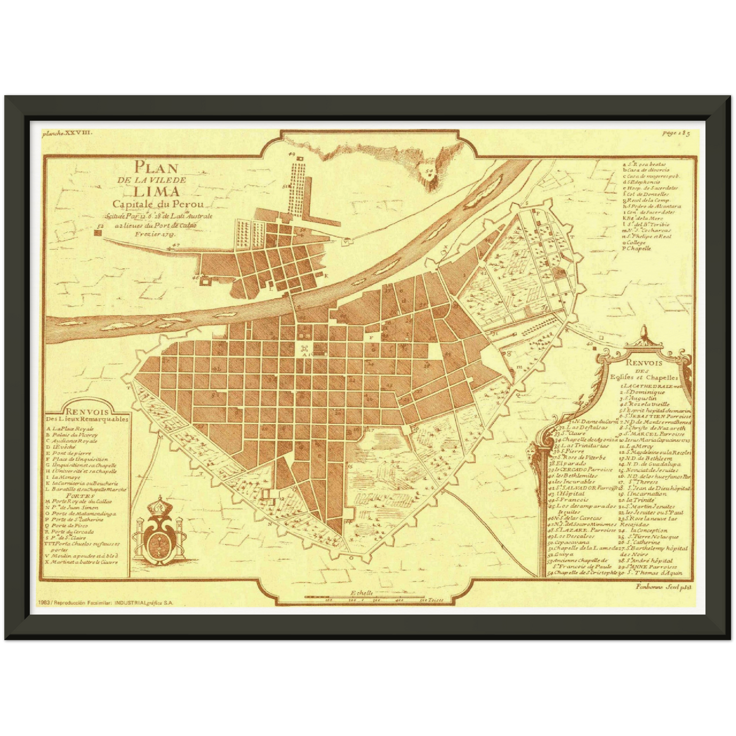 Historischer Stadtplan Lima um 1717