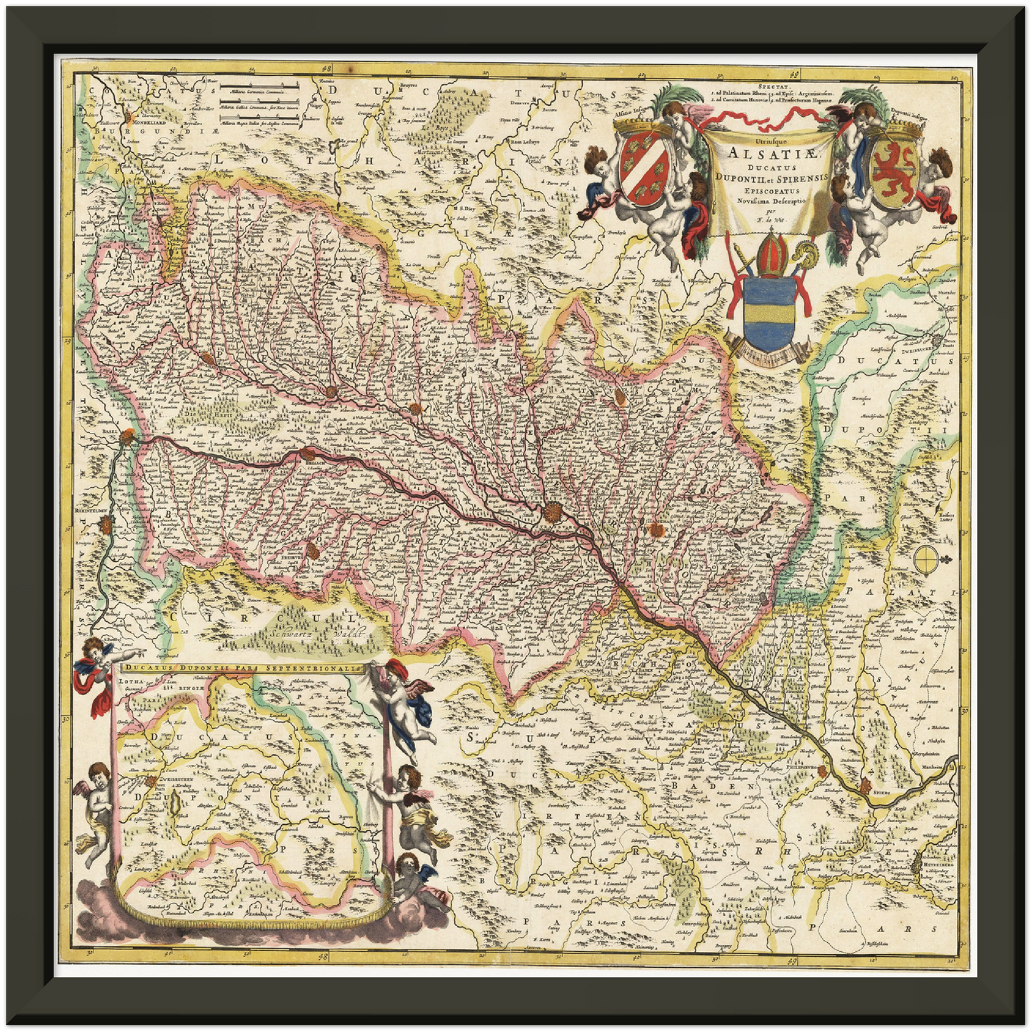Historische Landkarte Elsass um 1647