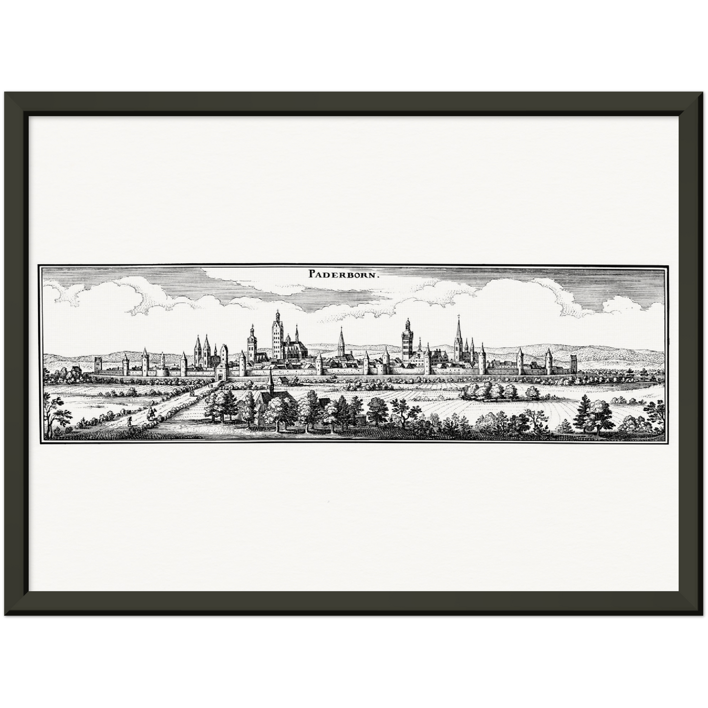 Historische Stadtansicht Paderborn um 1641