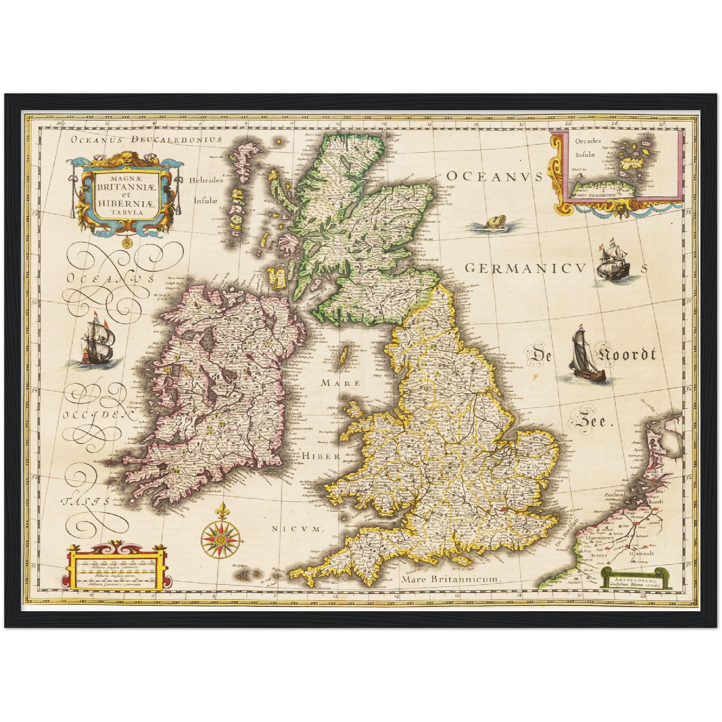 Historische Landkarte Vereinigtes Königreich um 1635