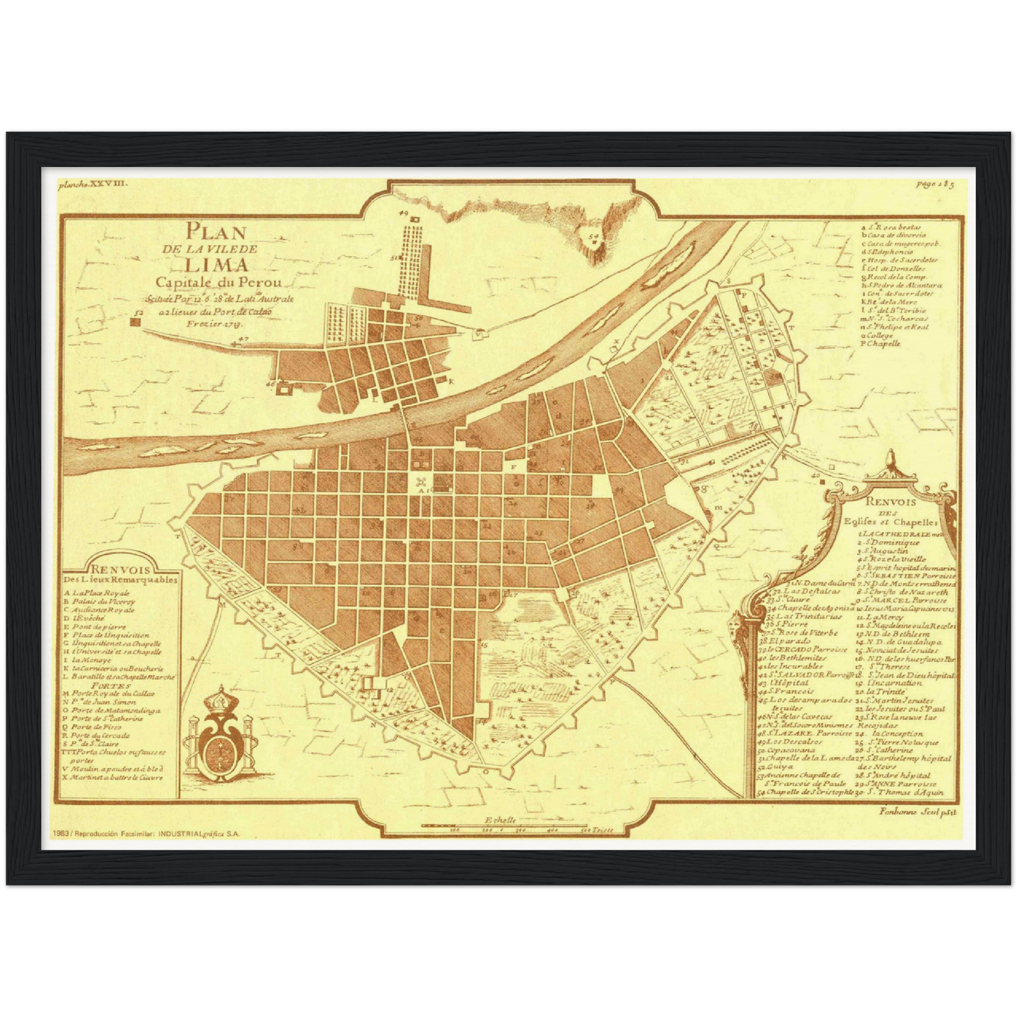 Historischer Stadtplan Lima um 1717