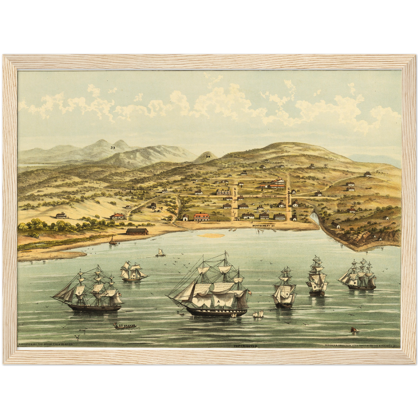Historische Stadtansicht San Francisco um 1846