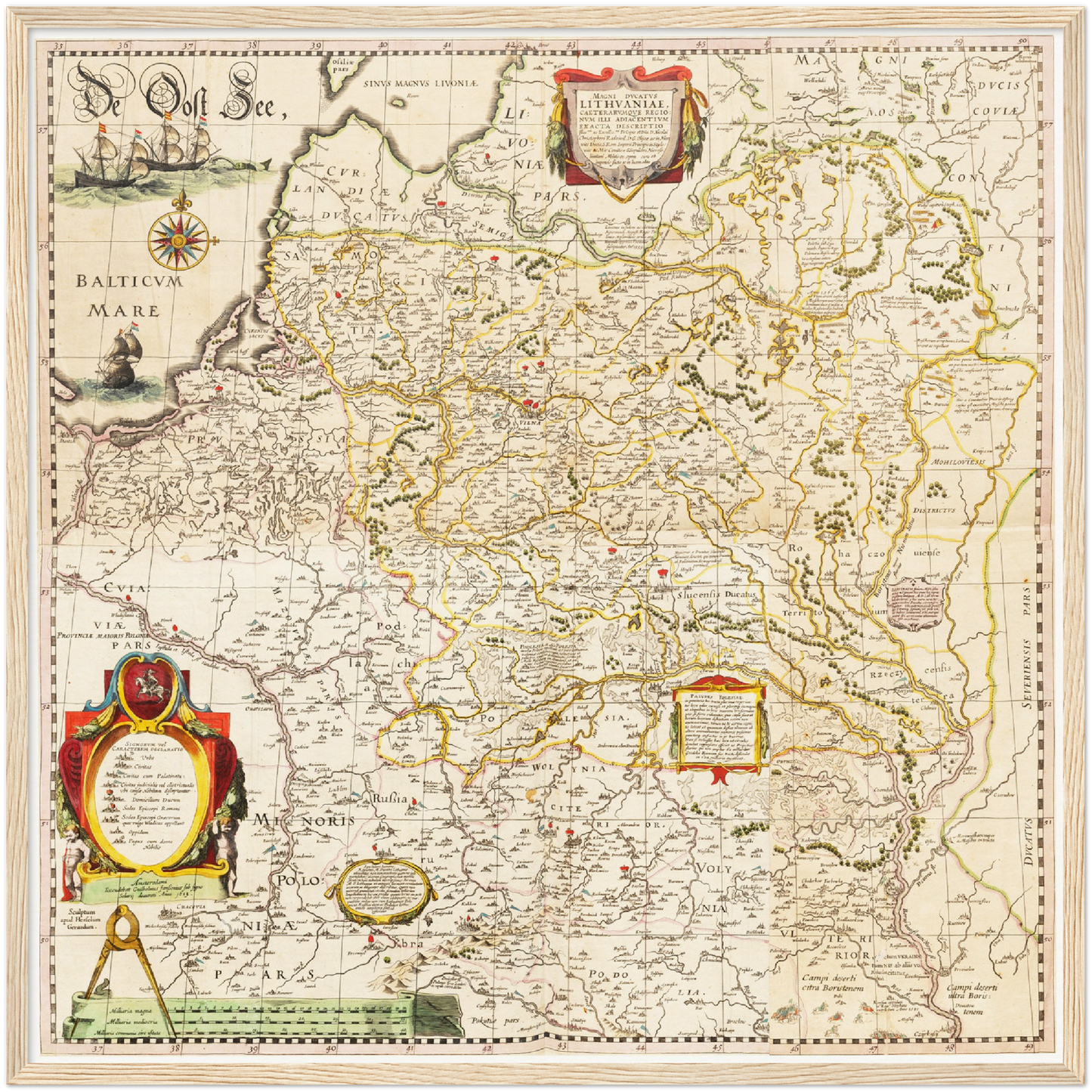 Historische Landkarte Litauen um 1635