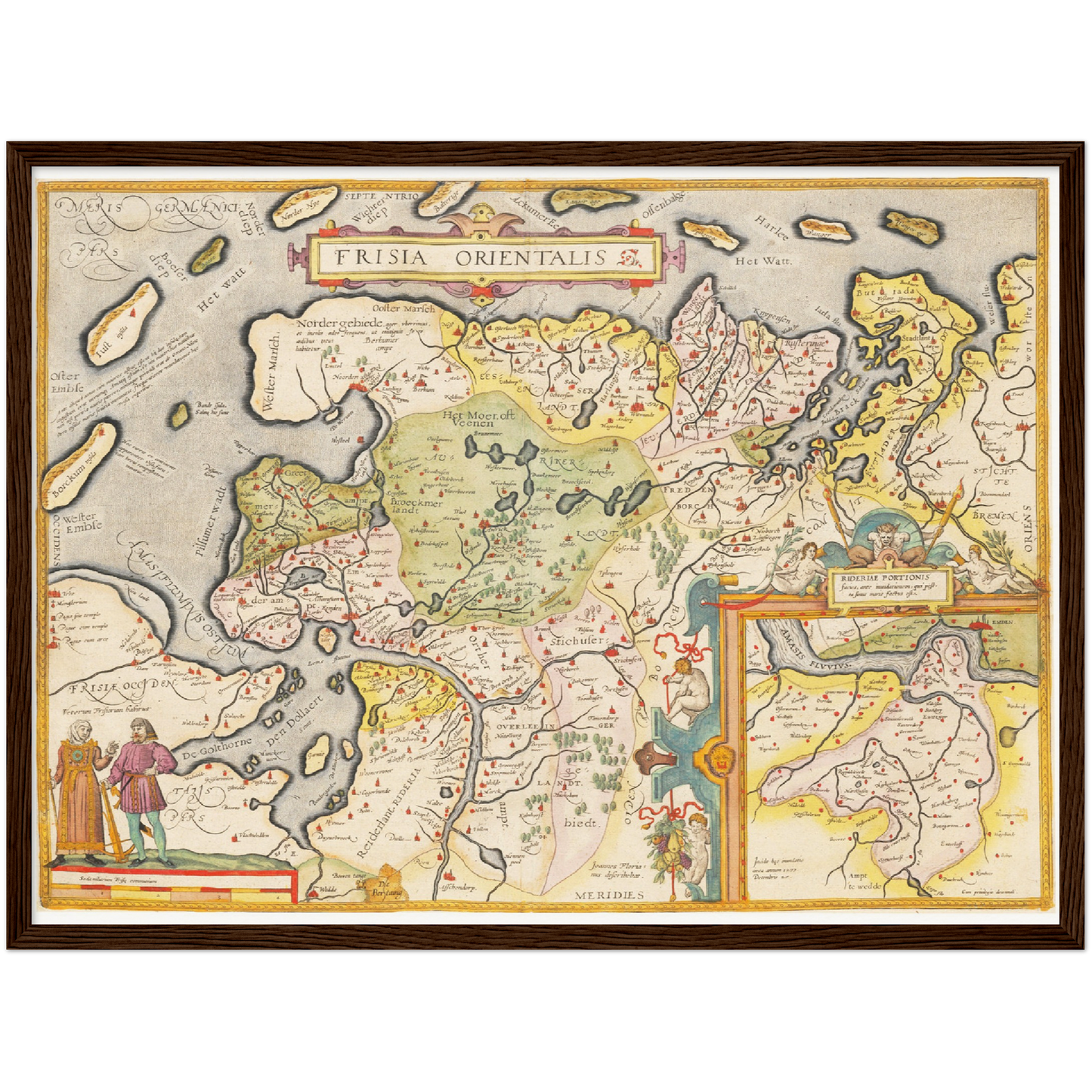 Historische Landkarte Ostfriesland um 1609