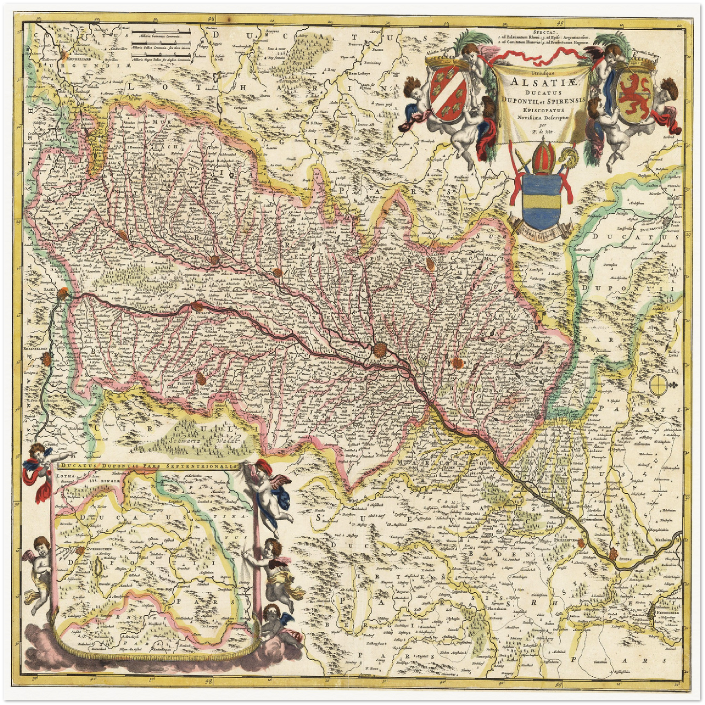 Historische Landkarte Elsass um 1647