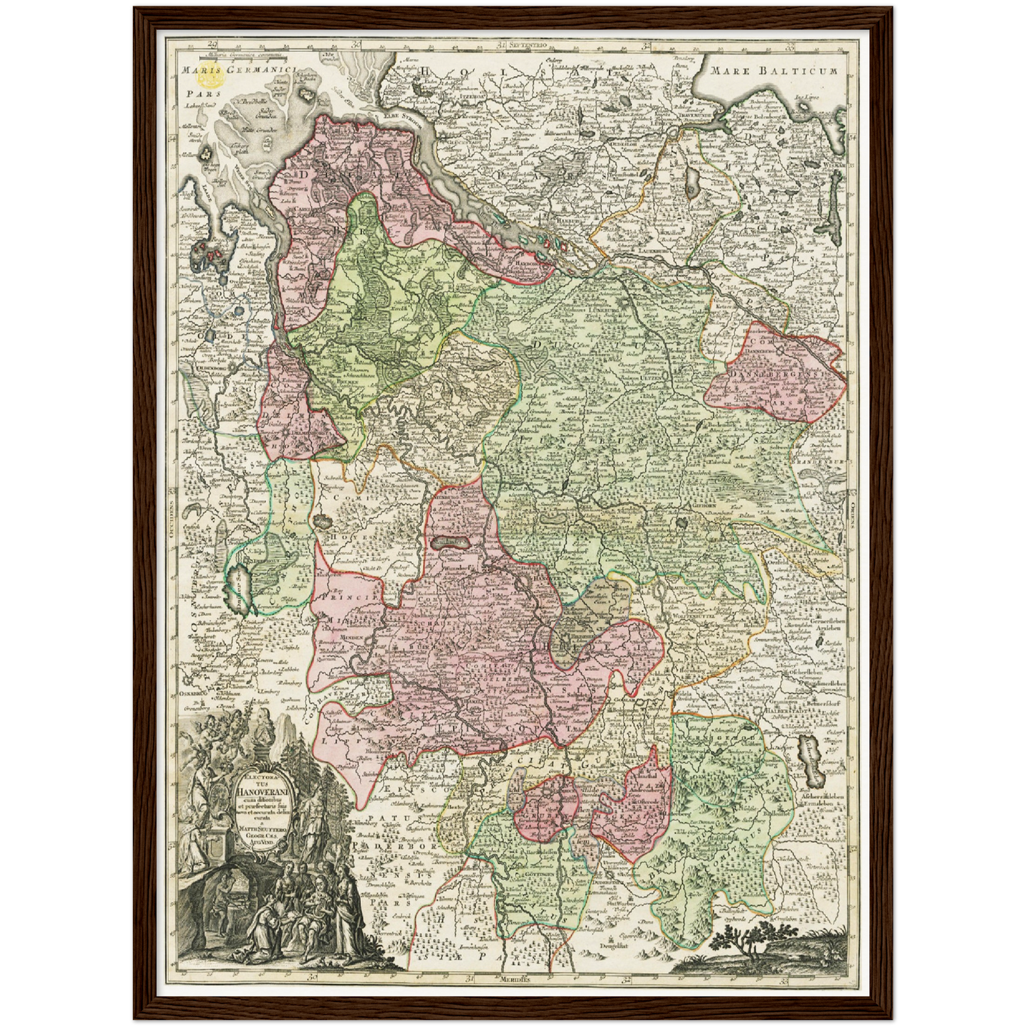 Historische Landkarte Hannover um 1750