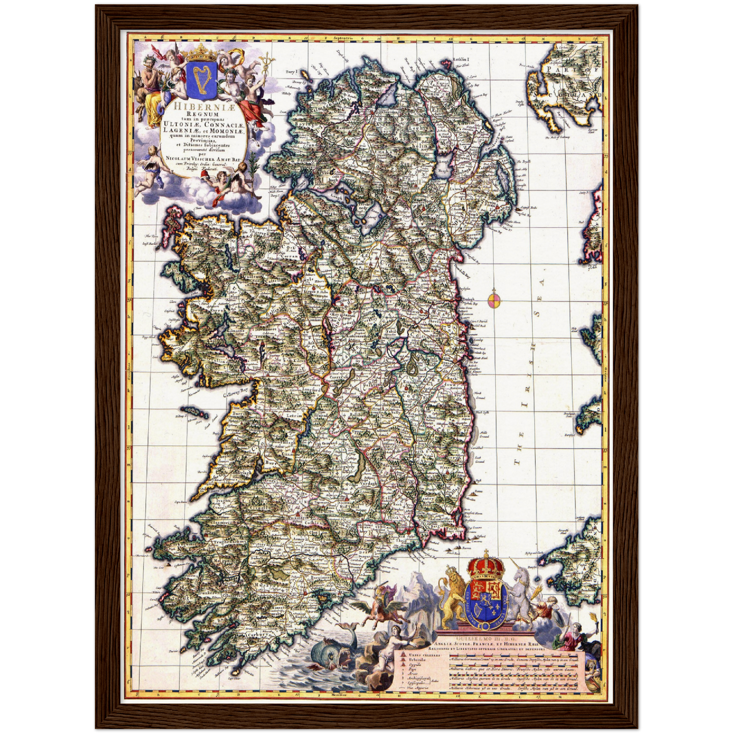 Historische Landkarte Irland um 1646