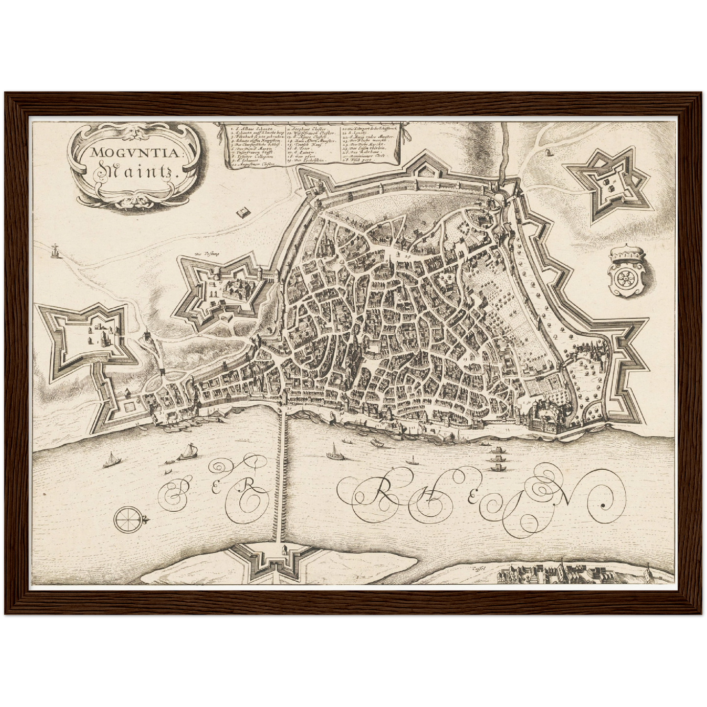 Historischer Stadtplan Mainz um 1670