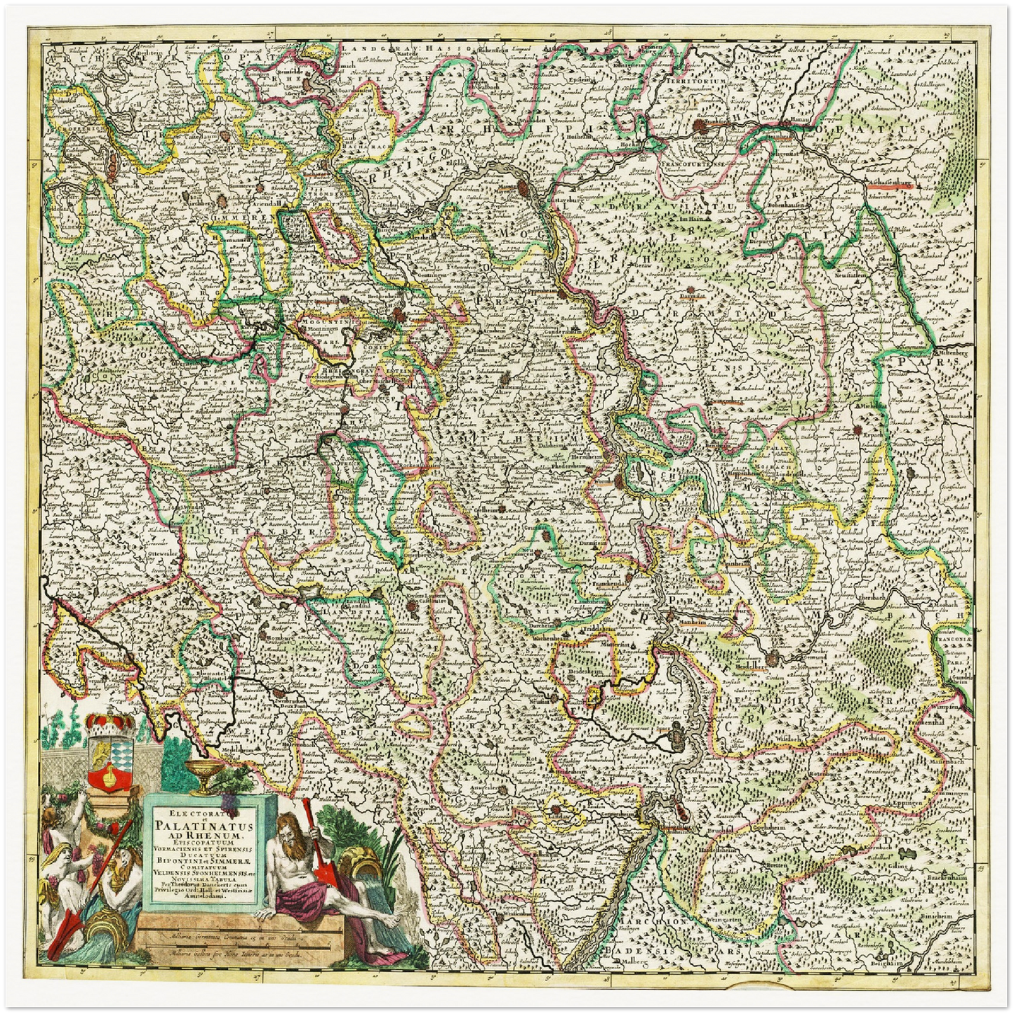 Historische Landkarte Pfalz um 1700