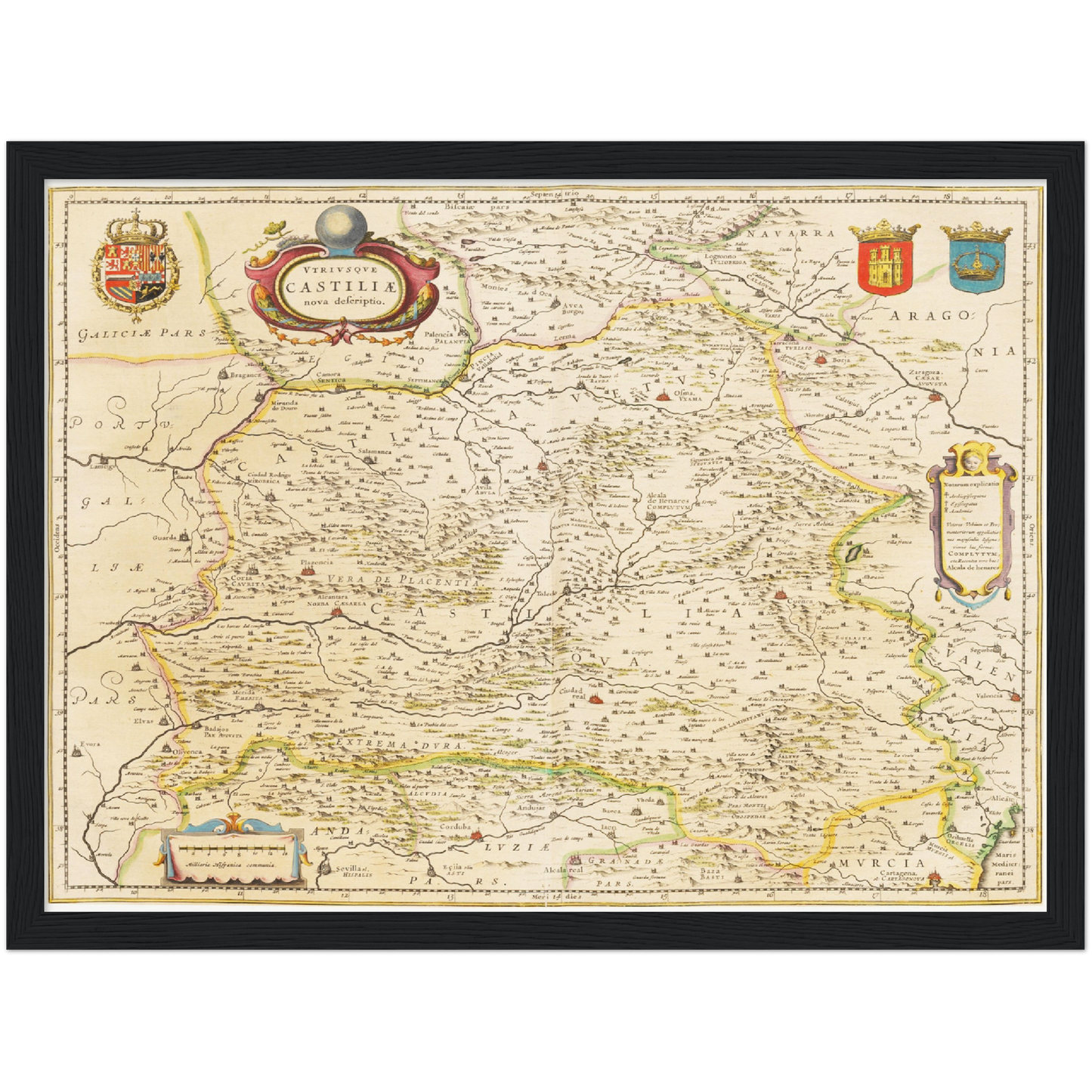 Historische Landkarte Kastilien und León um 1635