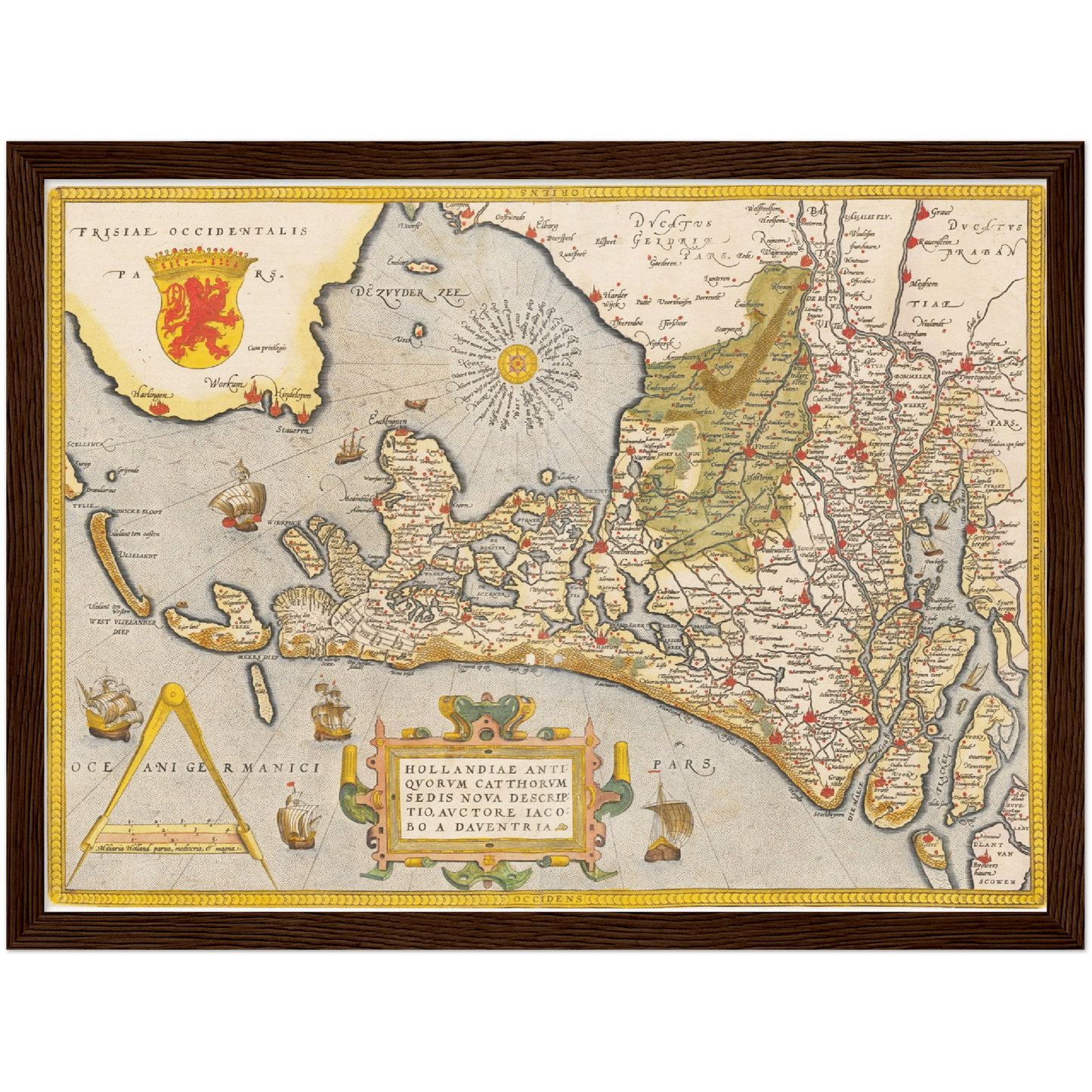 Historische Landkarte Provinz Holland um 1609
