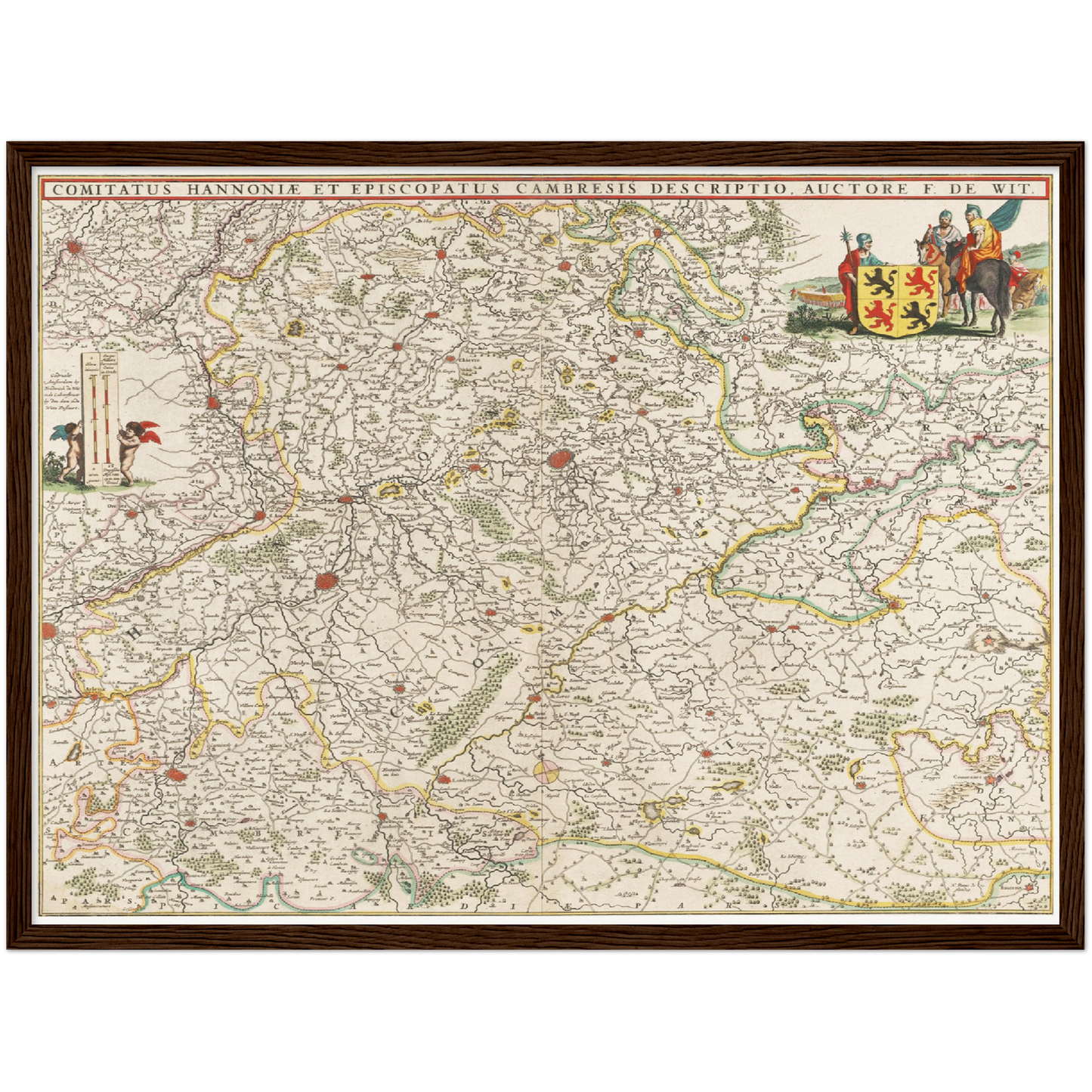 Historische Landkarte Hennegau um 1670
