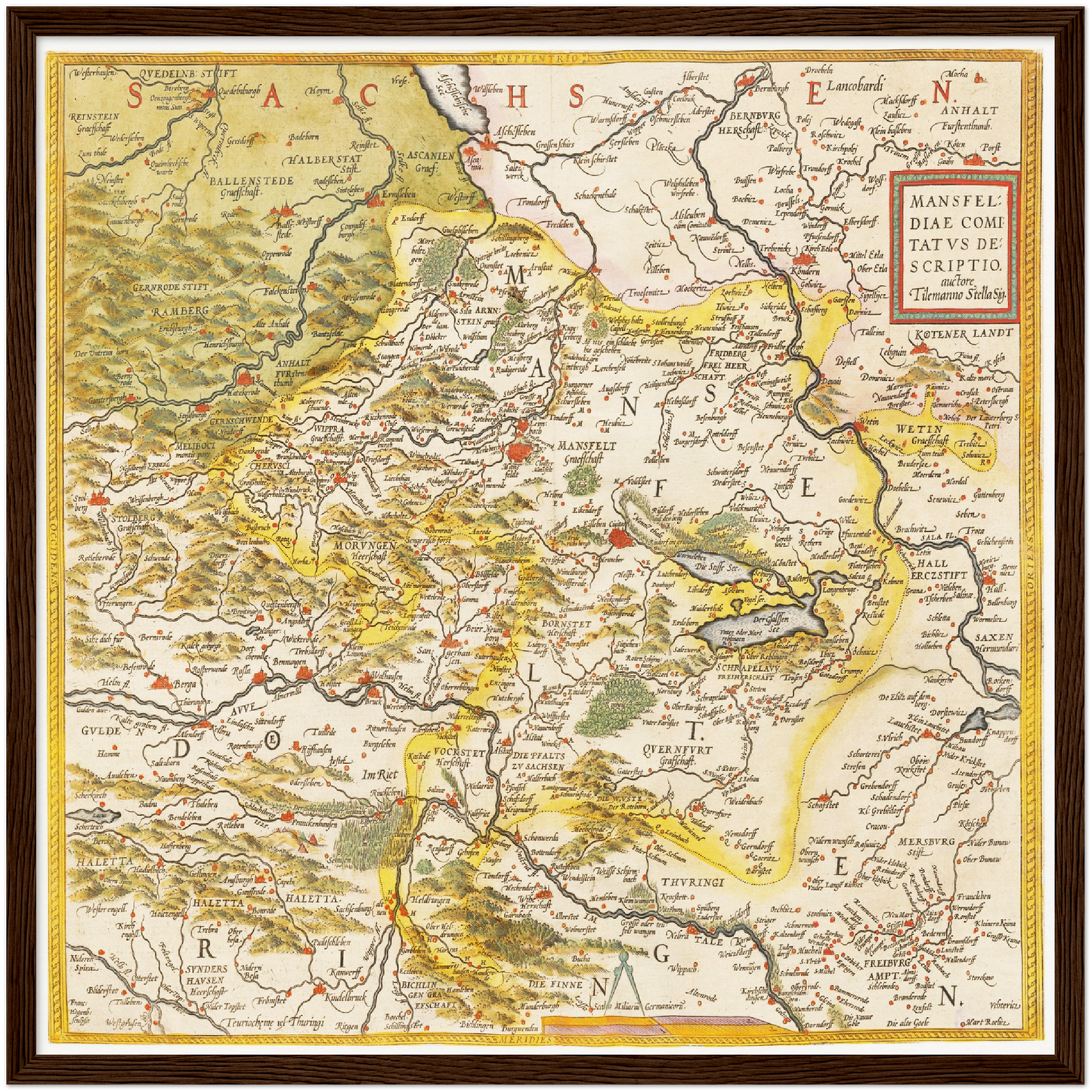 Historische Landkarte Mansfeld um 1609
