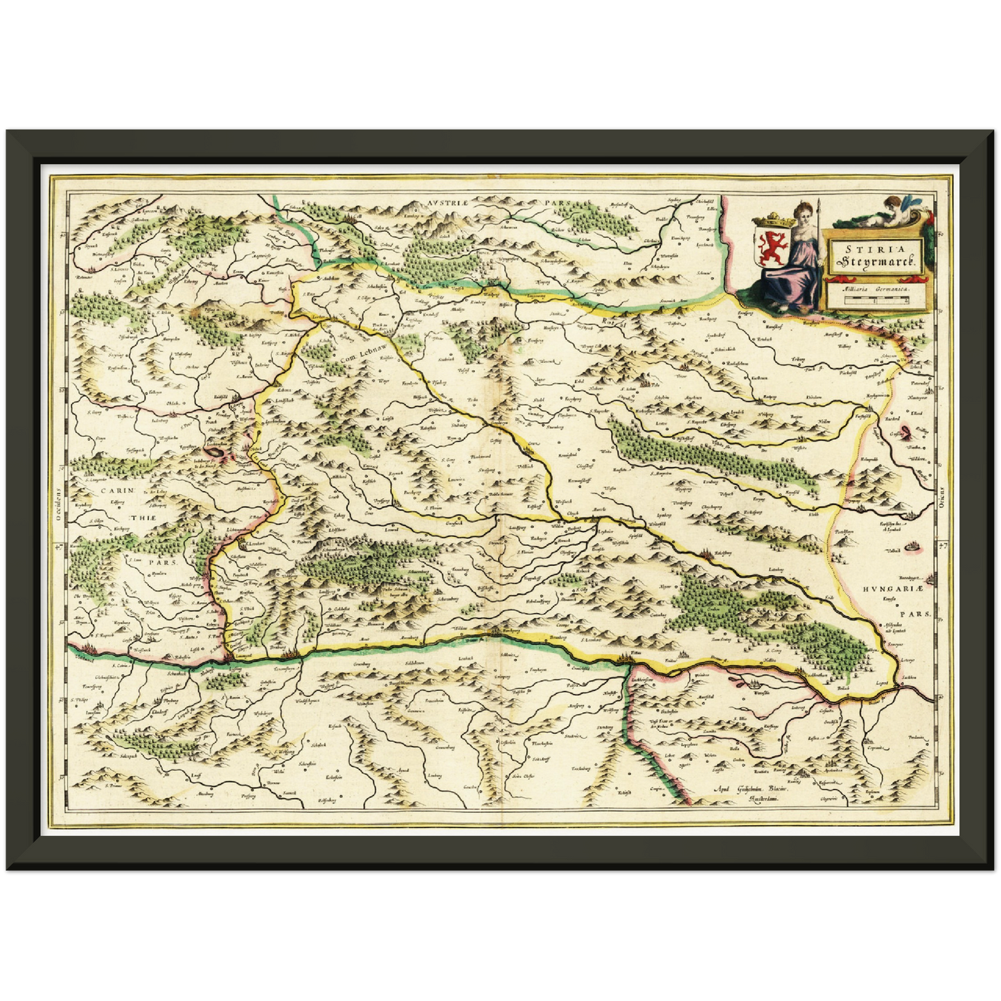 Historische Landkarte Steiermark um 1647