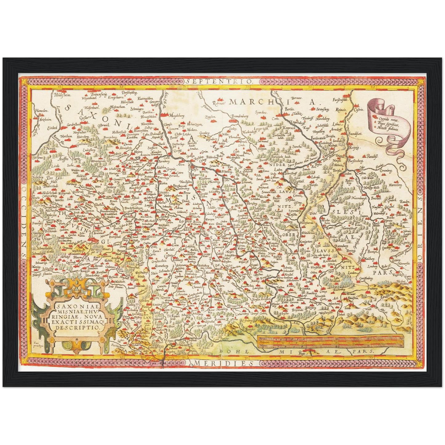 Historische Landkarte Sachsen um 1609
