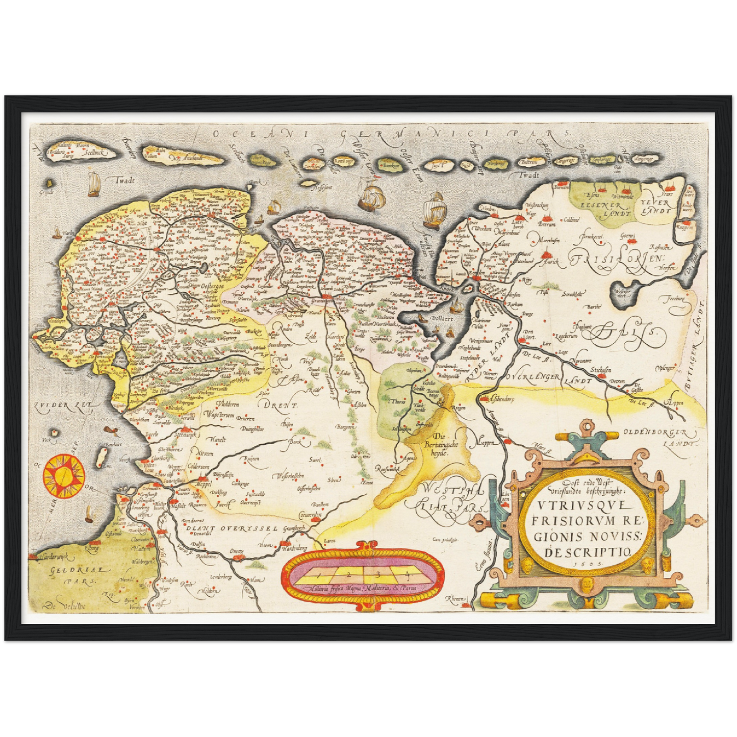 Historische Landkarte Provinz Friesland um 1609