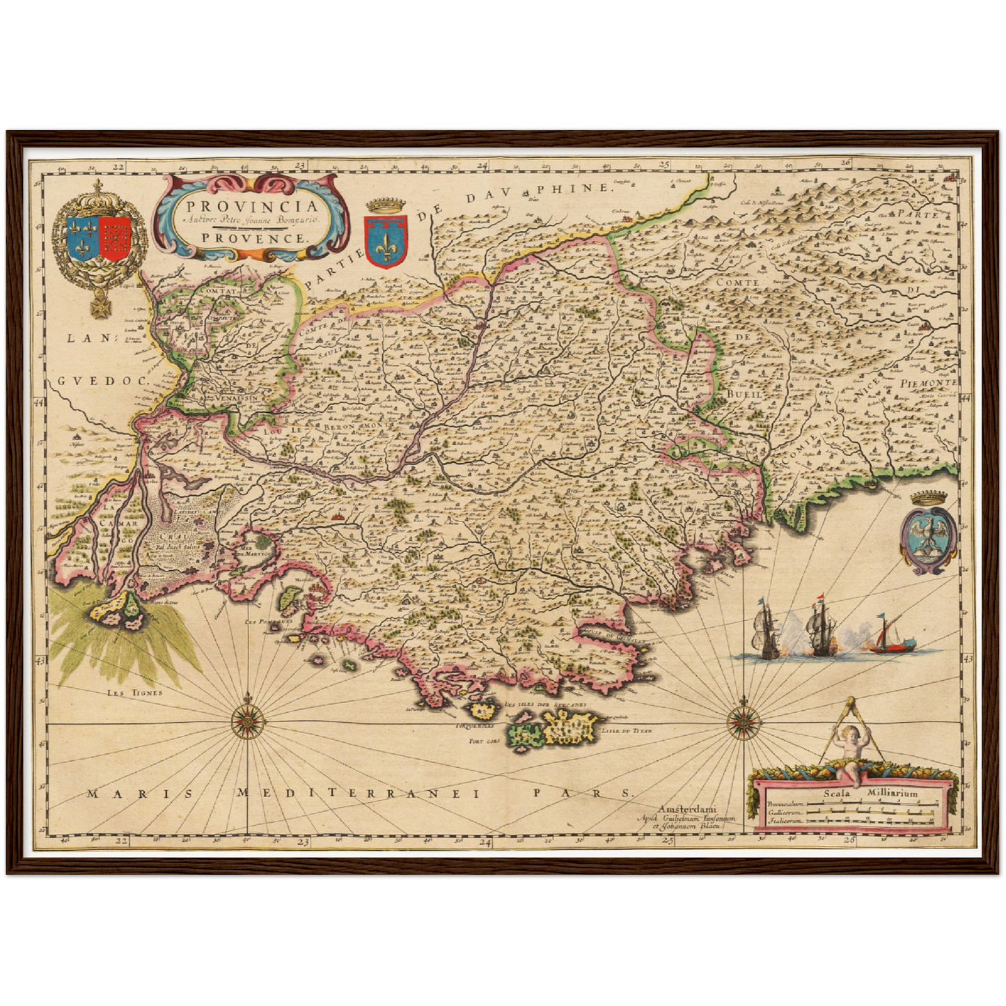 Historische Landkarte Provence um 1635