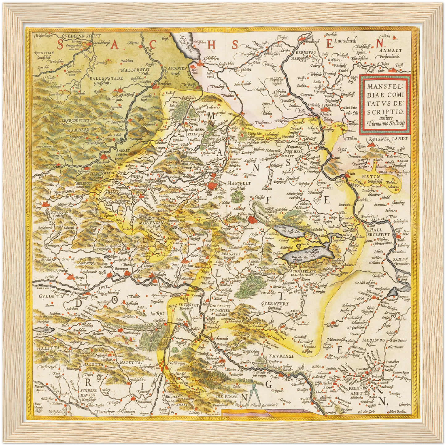 Historische Landkarte Mansfeld um 1609