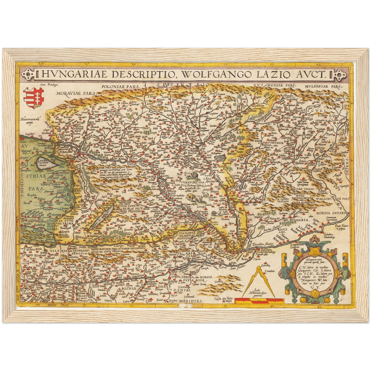 Historische Landkarte Ungarn um 1609