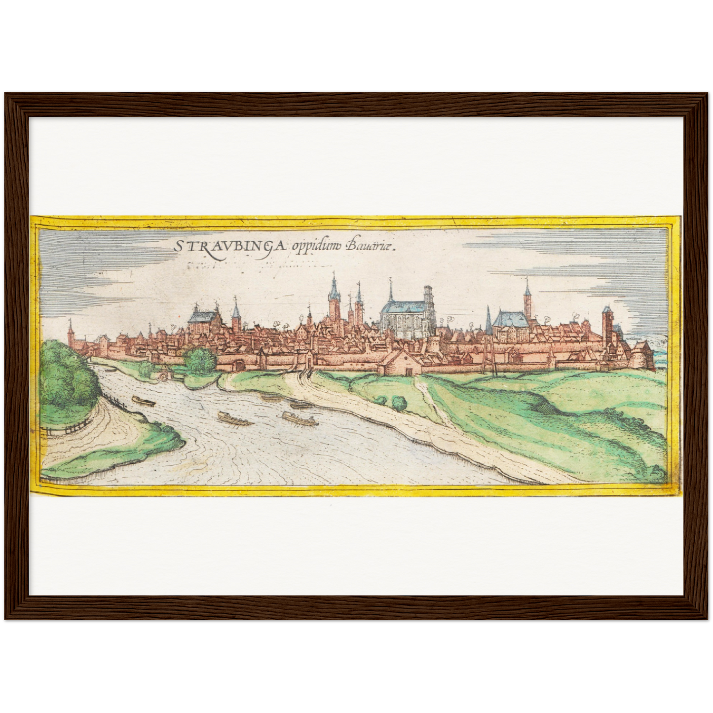 Historische Stadtansicht Straubing um 1570