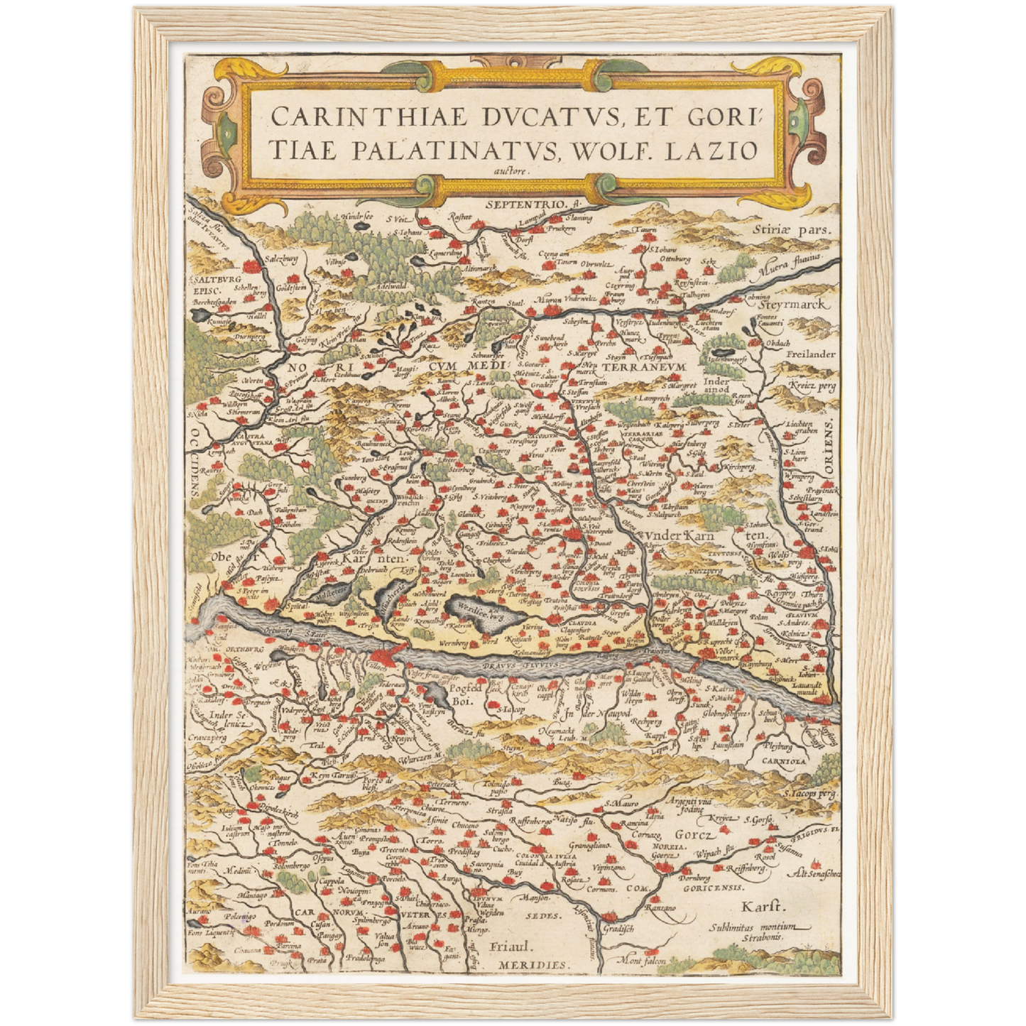 Historische Landkarte Kärnten um 1609
