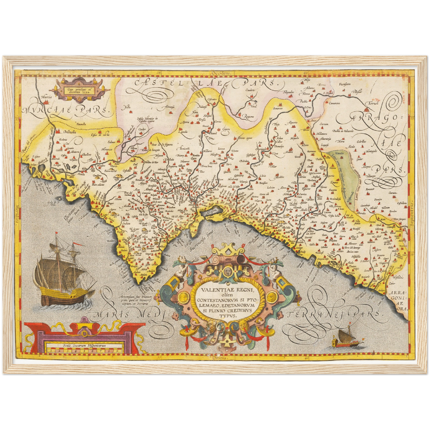Historische Landkarte Valencia um 1609