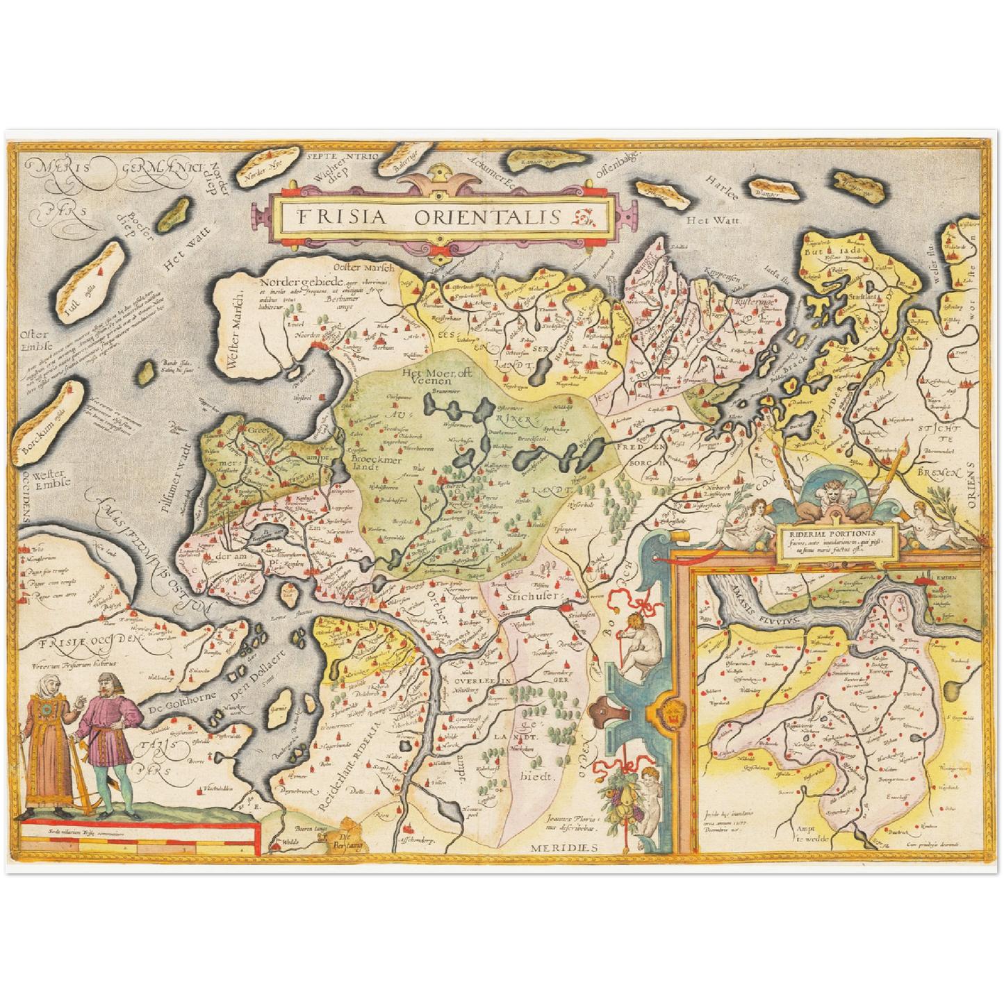 Historische Landkarte Ostfriesland um 1609