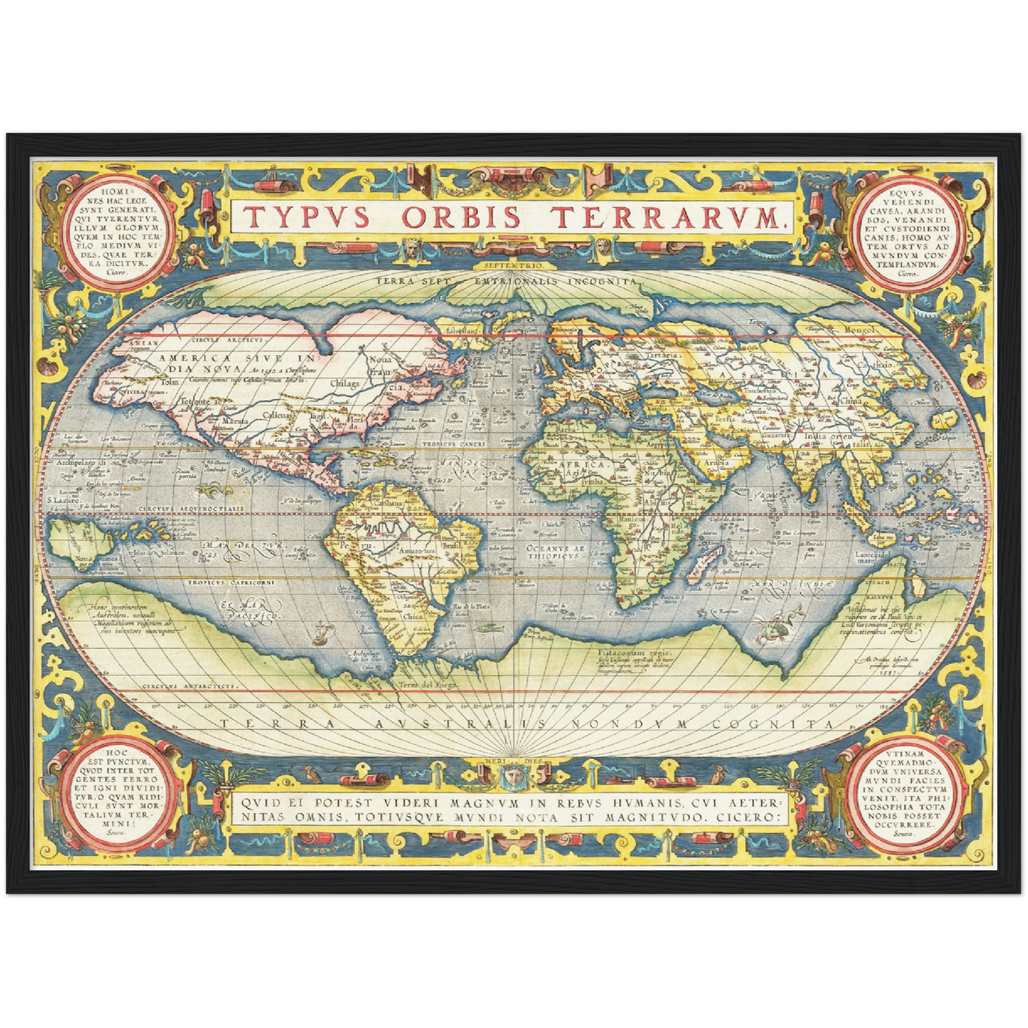 Historische Weltkarte um 1570