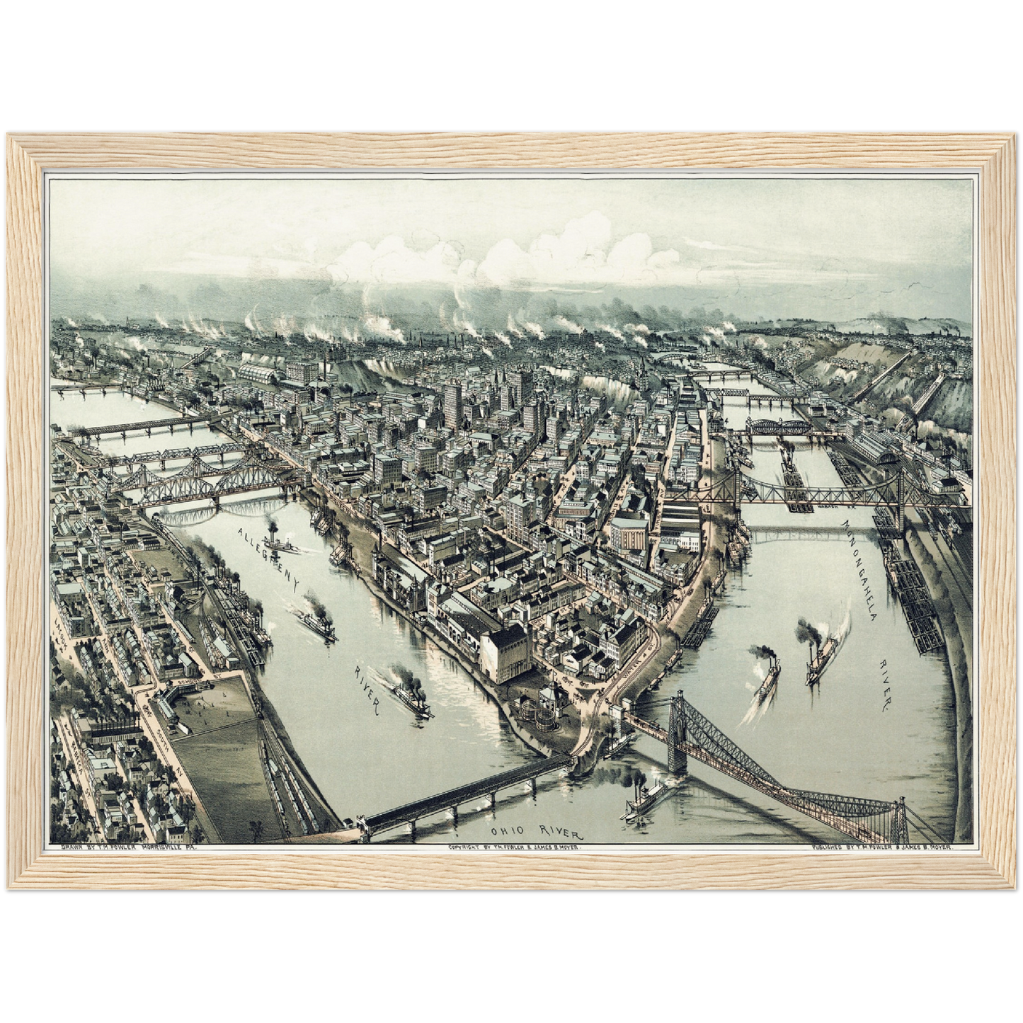 Historische Stadtansicht Pittsburgh um 1902